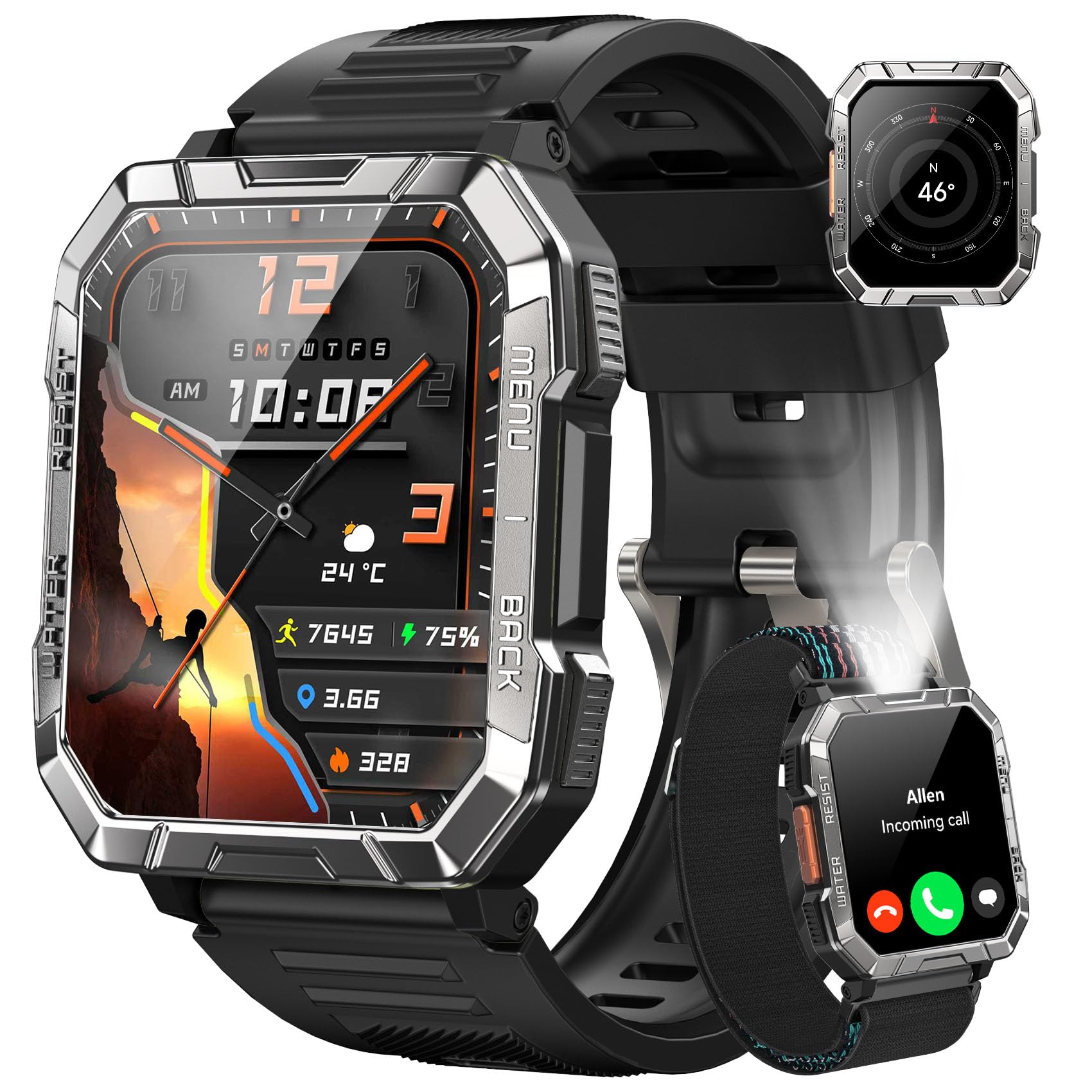 Blackview Smartwatch Uomo, Smartwatch Militare Uomo Fitness con Chiamate Bluetooth,2.01" Orologio Intelligente 112+ Modalità Sportive/900 mAh/Sonno/Cardiofrequenzimetro/Torcia/Bus…