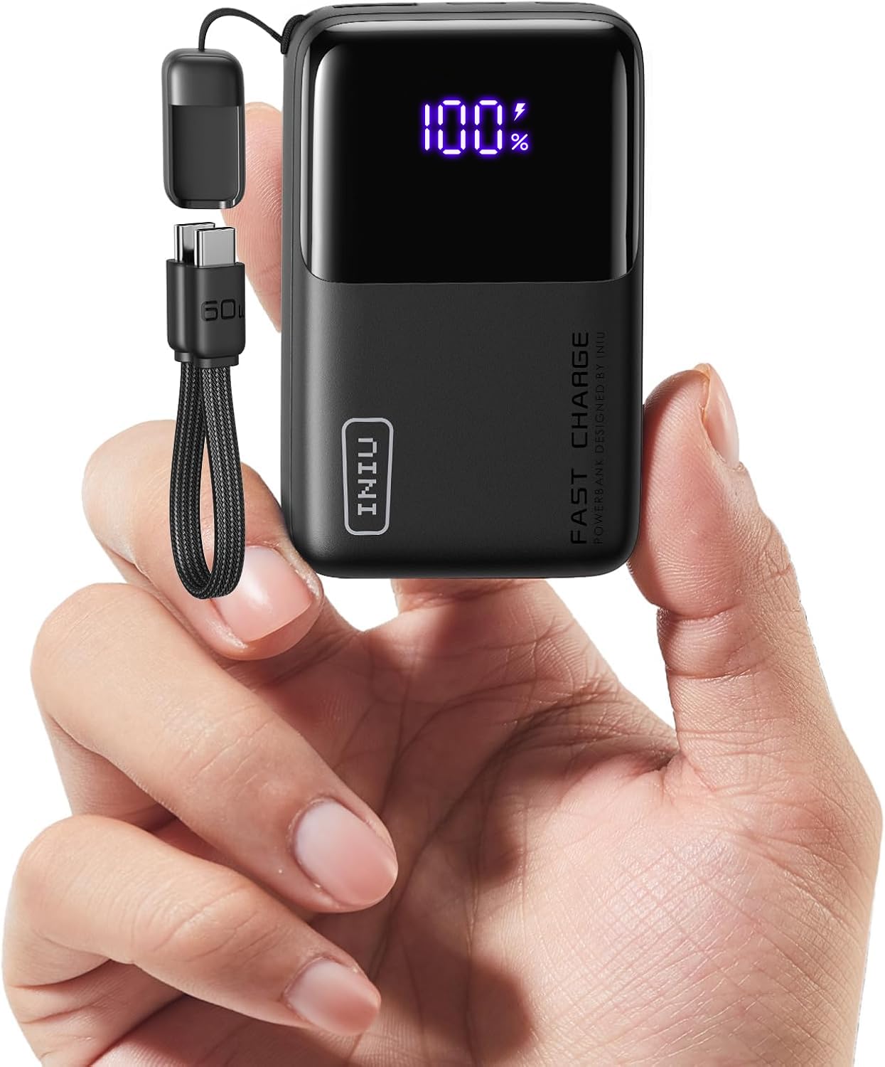 INIU 10000mAh Power Bank, Mini 45W Ricarica Rapida Caricatore Portatile | Cavo USB C Staccabile, Idoneo per Volo, Essenziali da Viaggio, PowerBank per iPhone 17 16 Pro, Samsung S2…