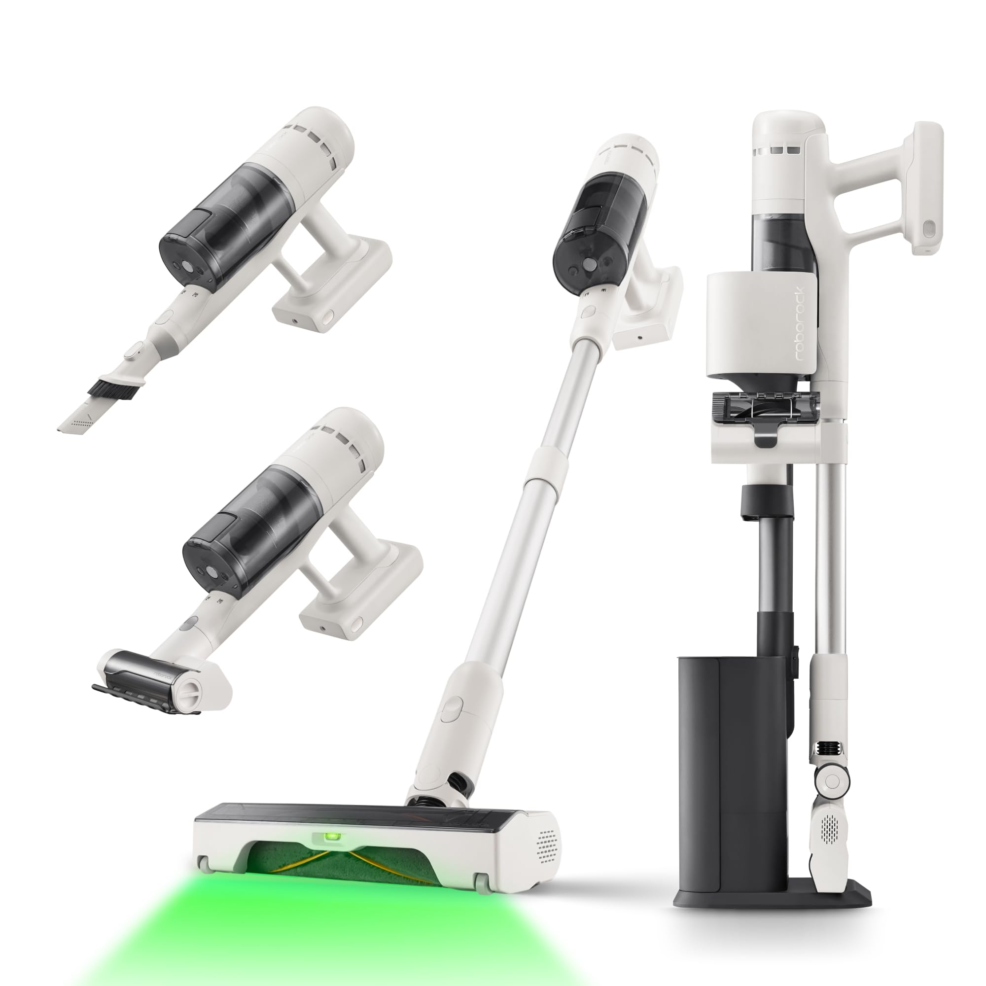 roborock H60 Hub Aspirapolvere Senza Fili con Base di Auto-Svuotamento | 60 min, Scopa Elettrica da 27000Pa/300W per Peli di Animali Domestici, Spazzola Anti-Groviglio, LED Verde