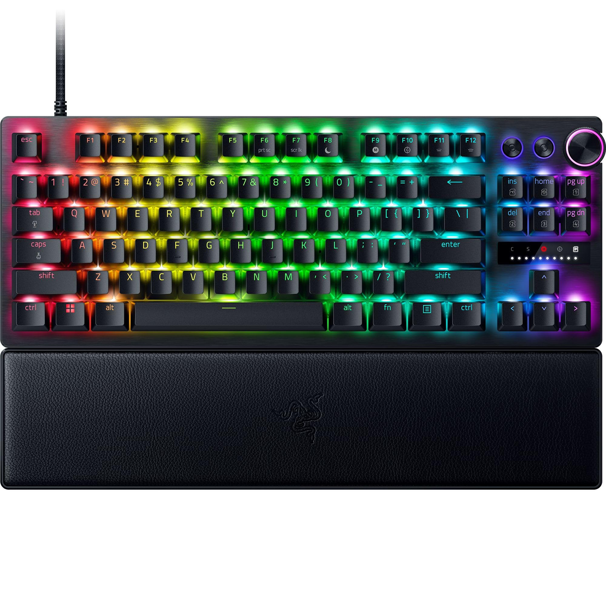 Razer Huntsman V3 Pro TKL - PC Tastiera ottica analogica tenkeyless per esport (Modalità Attivazione Rapida, Metodo di pulsazione/Snap Tap, Quadrante digitale multi-funzione) US-L…