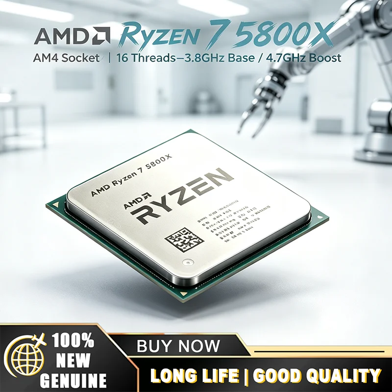 Socket AM4 2026 Nuovo AMD Ryzen 7 5800X 8-Core 16-Thread 3.8GHz CPU Desktop Fino a 4.7GHz 3200 MT/s DDR4 7nm L3=32M