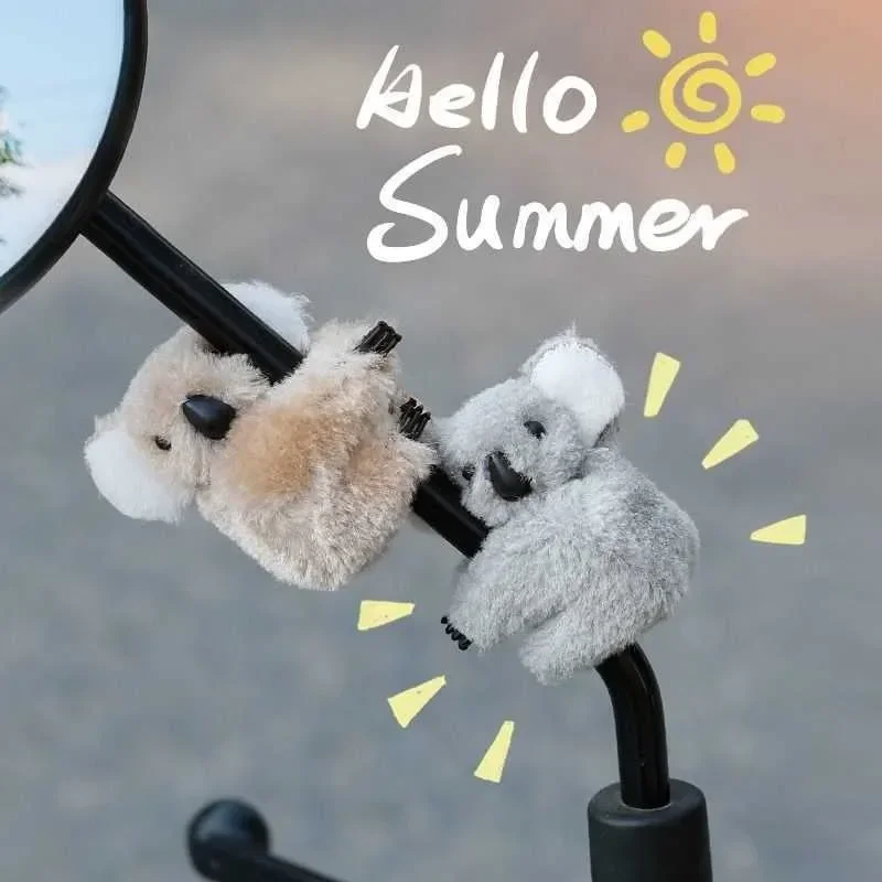 2 pezzi simpatico peluche Koala specchietto retrovisore palo bambola ciondolo ornamenti per auto accessori per la decorazione specchietto retrovisore per bicicletta moto