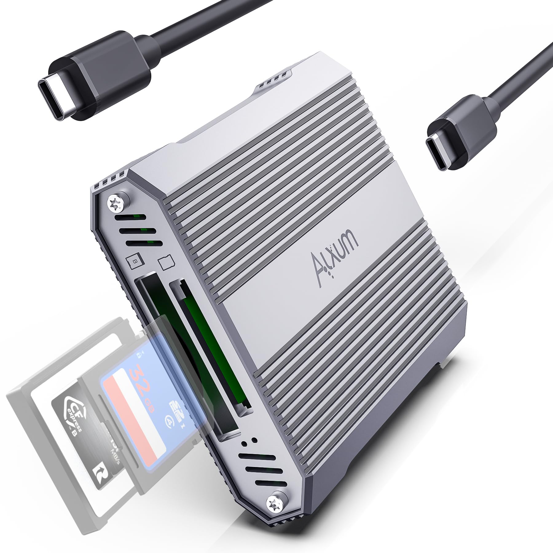 Alxum Lettore di Schede 10Gbps con Doppio Slot, CFexpress Tipo B e SD4.0, USB 3.2 Gen 2, Compatibile con Windows/Mac/Linux/Android