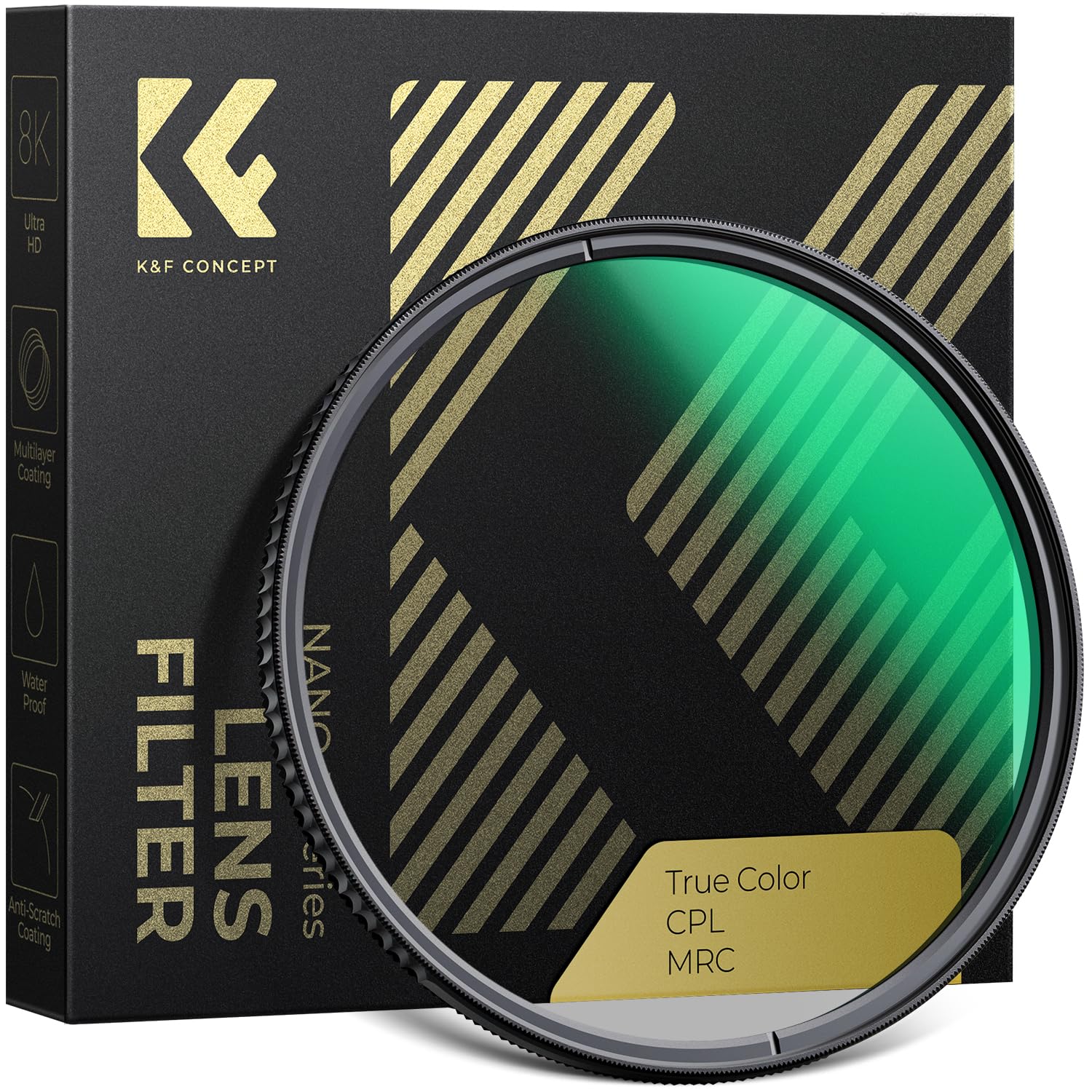 K&F CONCEPT Nano-Xcel 52mm Filtro Polarizzatore Circolare True Color | Filtro CPL True Color con Rivestimento Nano - FC702