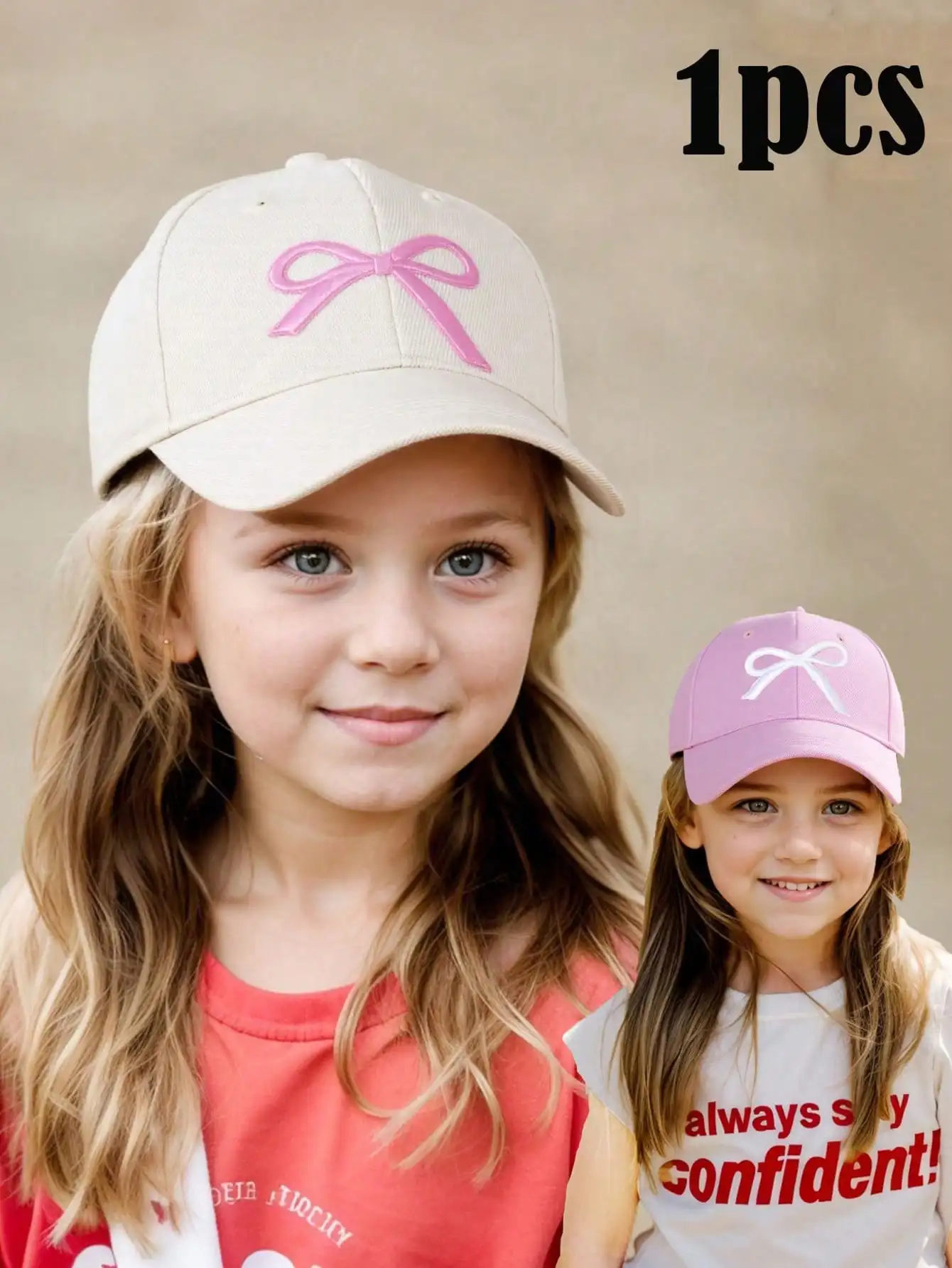 1 Pezzo Cappello da Baseball con Fiocco Ricamato per Ragazze 3-8 Anni, Cappello Casual per Tutte le Stagioni, Cappello da Sole per Esterni