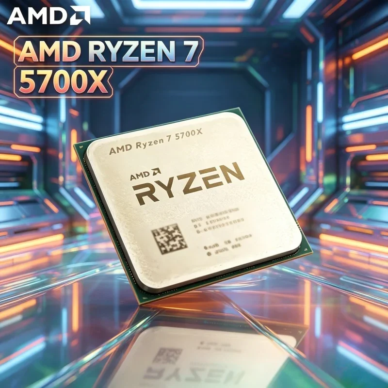 CPU AMD Ryzen 7 5700X Overclockabile, 8 Core 16 Thread, 4.6GHz, Socket AM4 per PC Gaming, Senza Confezione