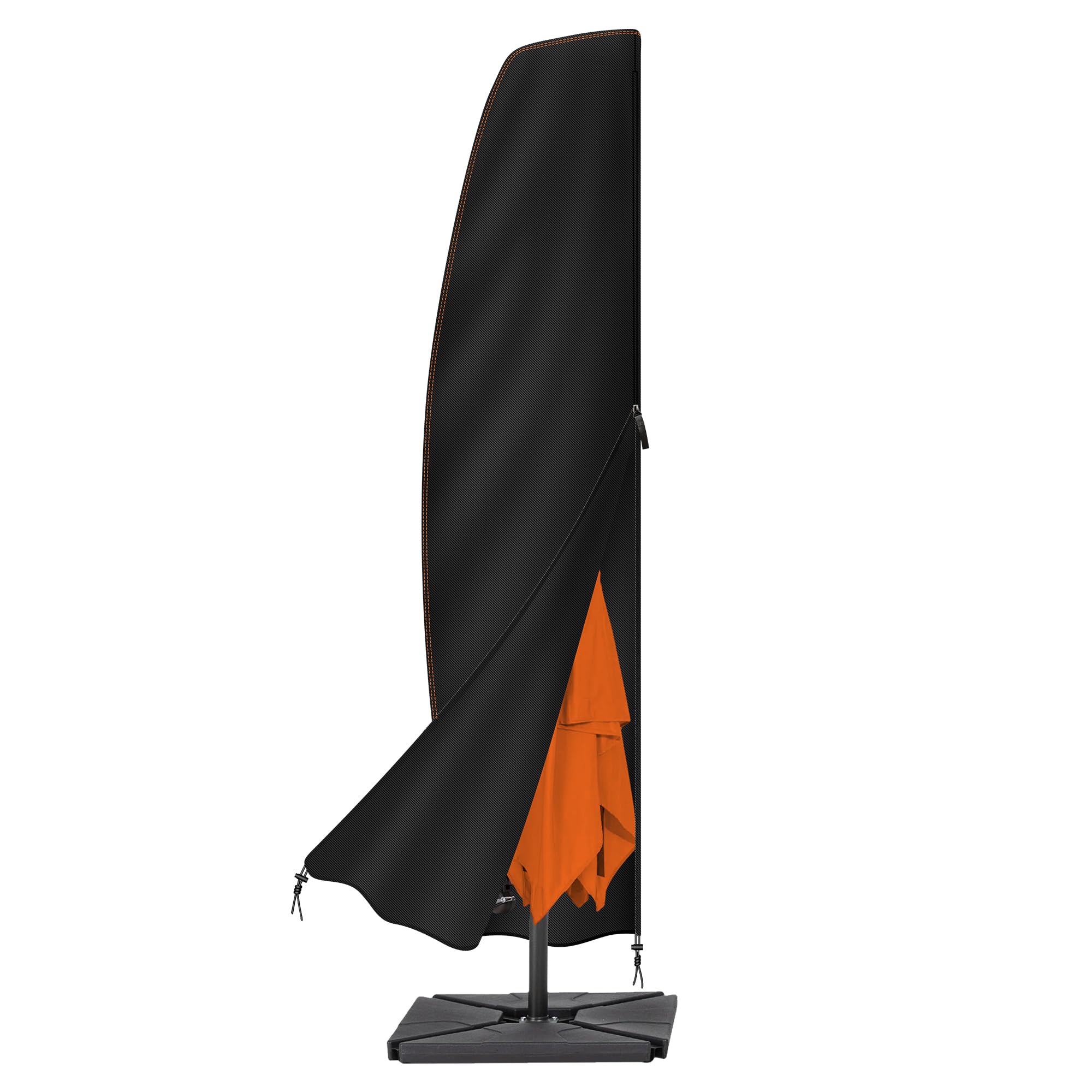 Enzeno Coperture per ombrelloni da giardino,Custodia protettiva per ombrellone con asta,impermeabile,per ombrellone Grande con Diametro da 3 a 4 m,(265x40/70/50cm) nero