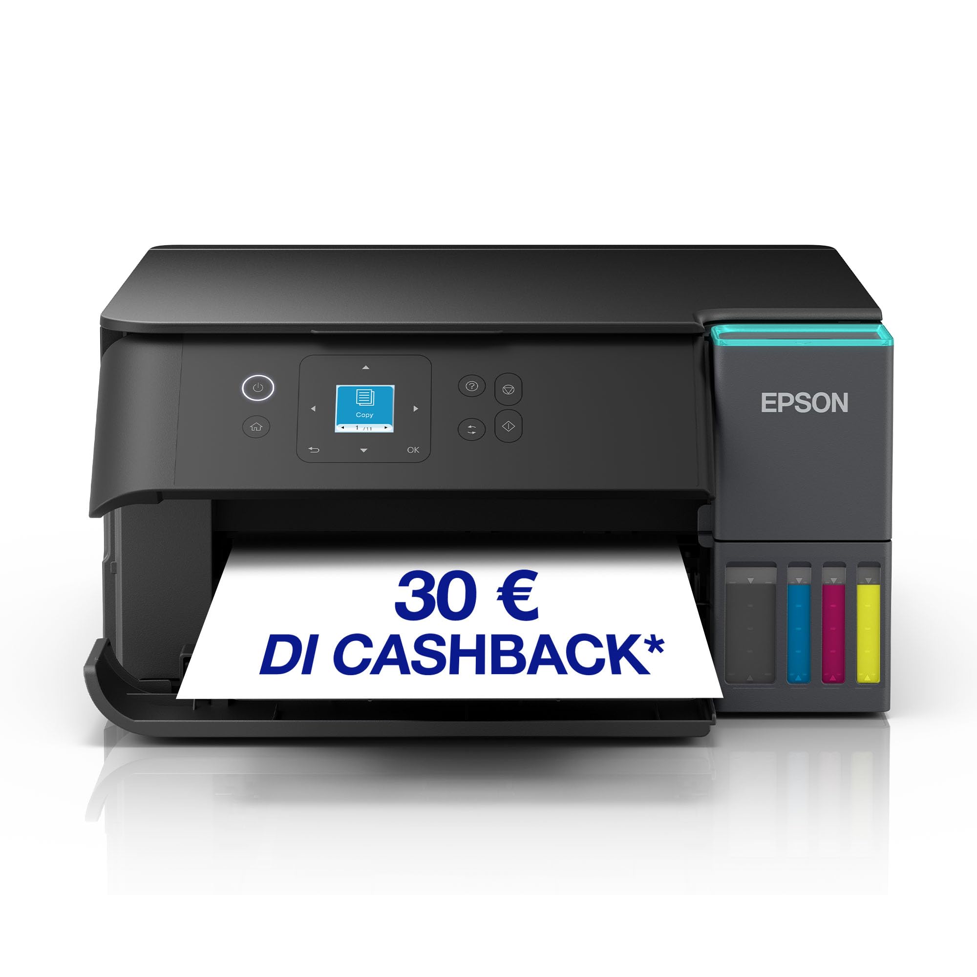 Epson EcoTank ET-2955 Stampante con Serbatoi D’inchiostro | Stampa a Casa Alti Volumi | Wi-Fi | A4 | Stampa, Copia, Scansione | Display LCD 3.7 cm | Stampa Fronte/Retro | 3 Anni D…