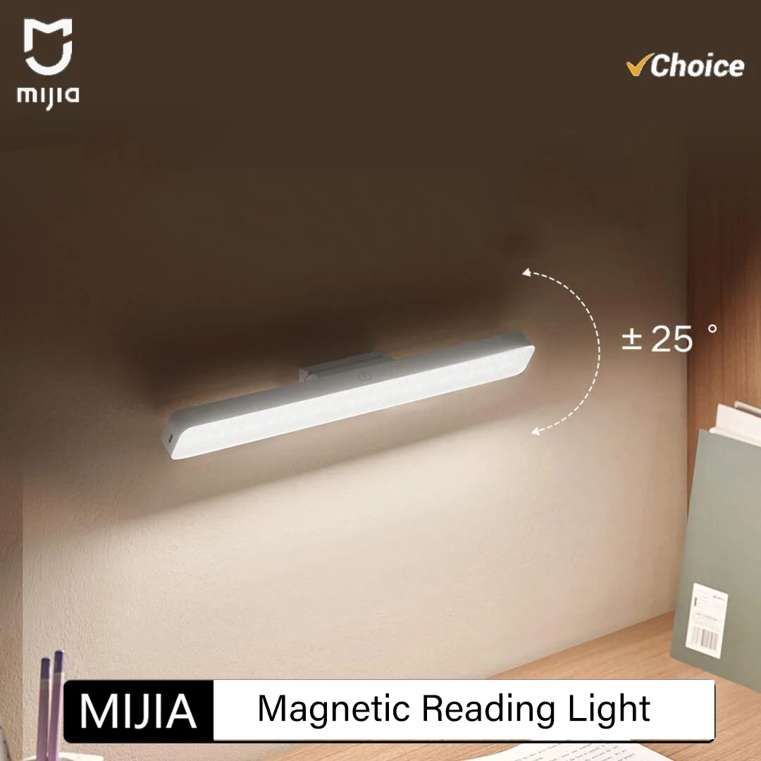 Lampada da Lettura Magnetica MIJIA con Testa Estensibile 36cm, Ra90, 2000mAh, Luce Uniforme, Testa Regolabile, Tre Livelli, 150lm