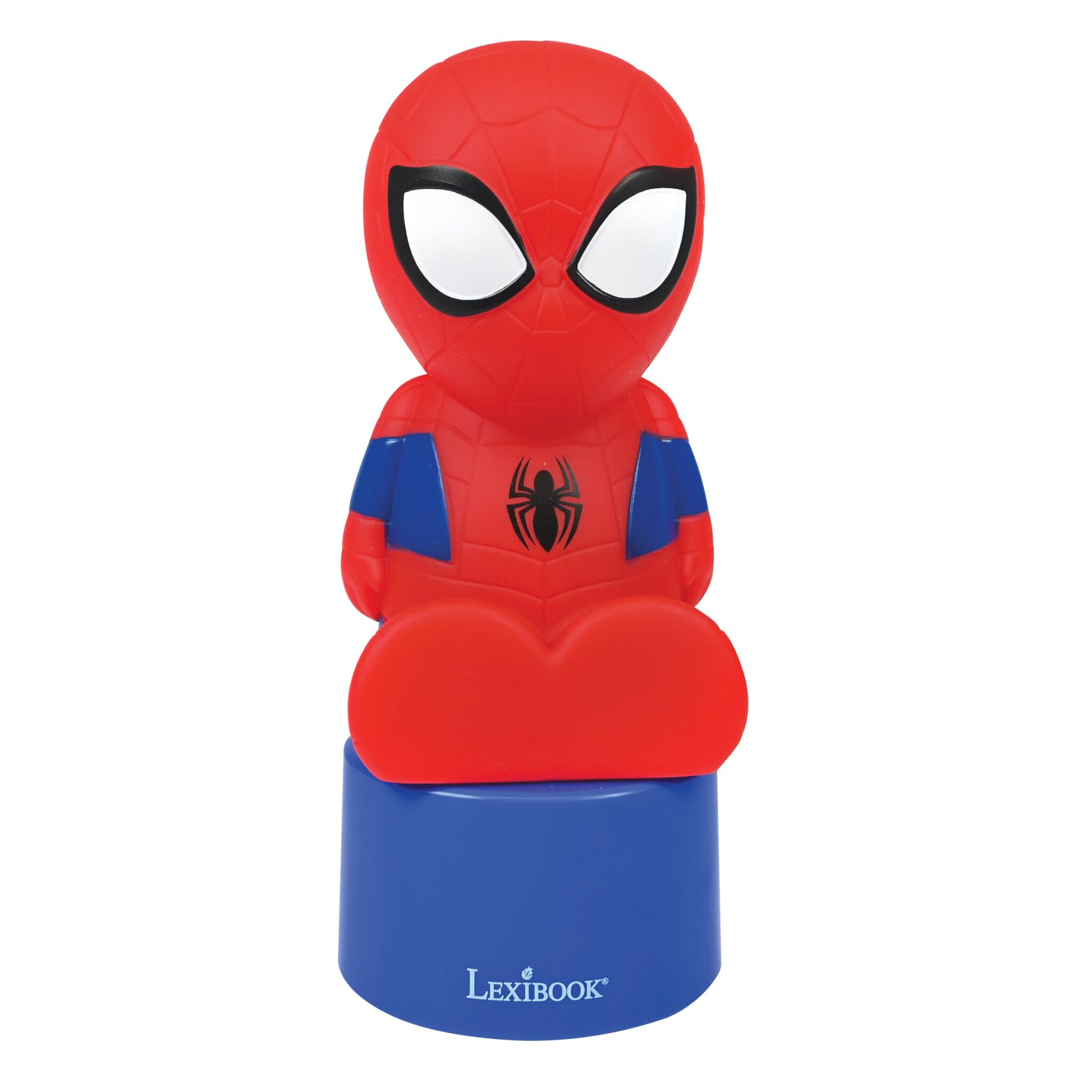 Lexibook Spiderman Luce Notturna e Altoparlante per la Stanza dei Bambini, Cambio Colore, Luce soffusa, Funzionamento a Batteria, Blu/Rosso, NS01SPLXB