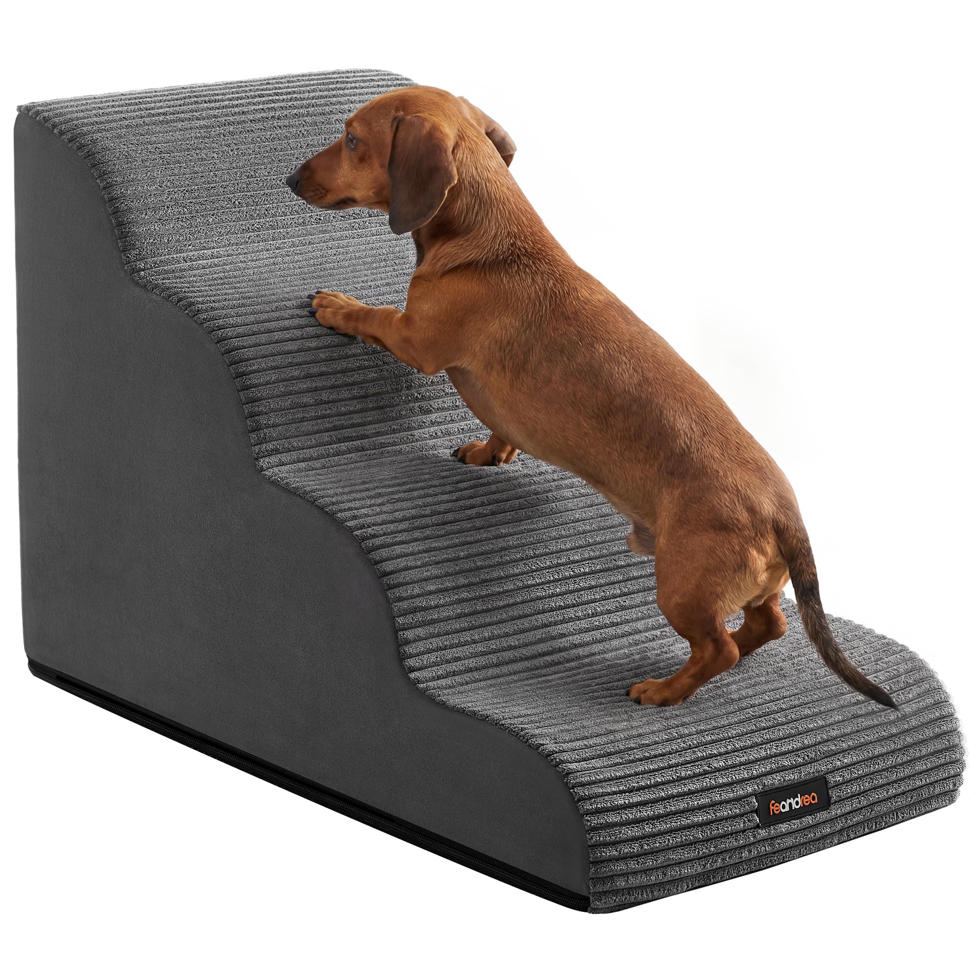 Feandrea Scala a 4 Gradini per Cani, Maniglia, Impermeabile e Antiscivolo | Scaletta per Animali Domestici, Pendenza, Copertura Sfoderabile e Lavabile, Grigio Ardesia, Collezione…