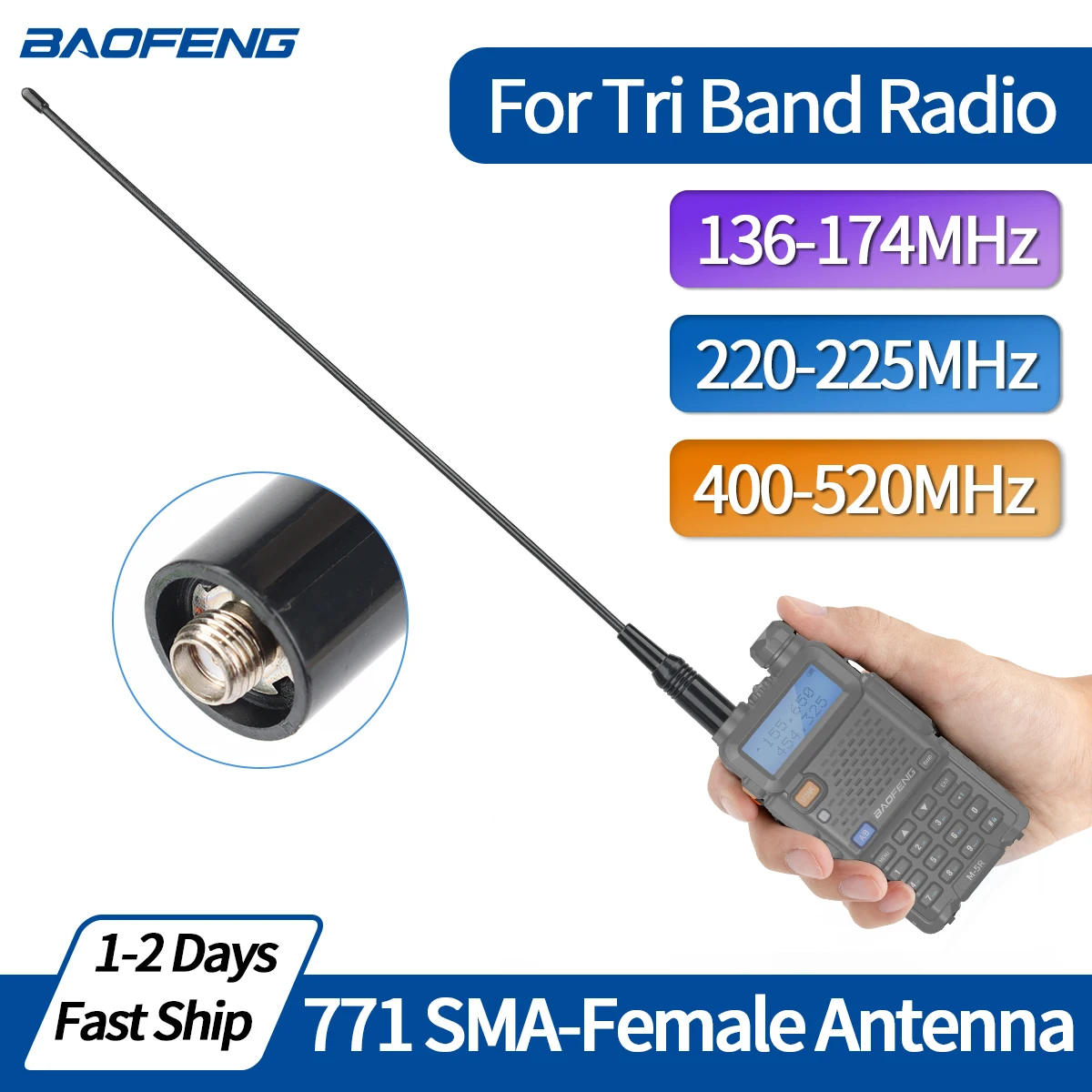 Walkie Talkie AR 771 Tri Band Antenna Frusta Antenna Morbida SMA Femmina Per Baofeng UV-5R UV 5RH 21 PRO Quansheng UV-K5(8) Ham Radio