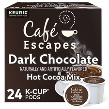 Cafe Escapes Cioccolato Fondente Cacao Caldo, Cialda Keurig K-Cup, 24 Pezzi