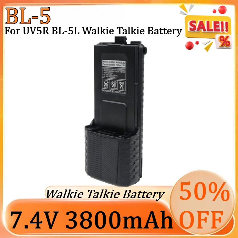 Nuova Batteria ad Alta Capacità BL-5L 3800mAh per Walkie Talkie Baofeng UV-5R