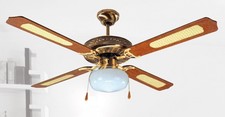 VENTILATORE A SOFFITTO DCG VECRD42L CON CATENELLE 1 LUCE 4 PALE DIAMETRO 132CM