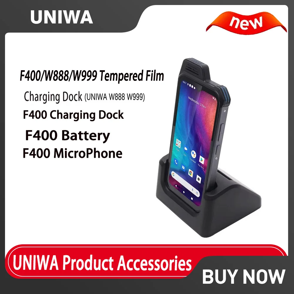 Pellicola temperata UNIWA W999 W888 Dock antideflagrante Adatto per UNIWA V2000 F41 UNIWA F400 Dock, batteria, microfono, cuffie