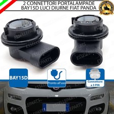 COPPIA CONNETTORI PORTA LAMPADA LUCI DIURNE DRL FIAT PANDA 312 BAY15D RICAMBIO