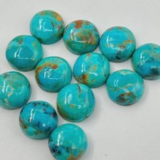 AAA+Blue Mojave Turchese Cabochon Forma Rotonda Gemma Sciolta per Creazione Gioielli