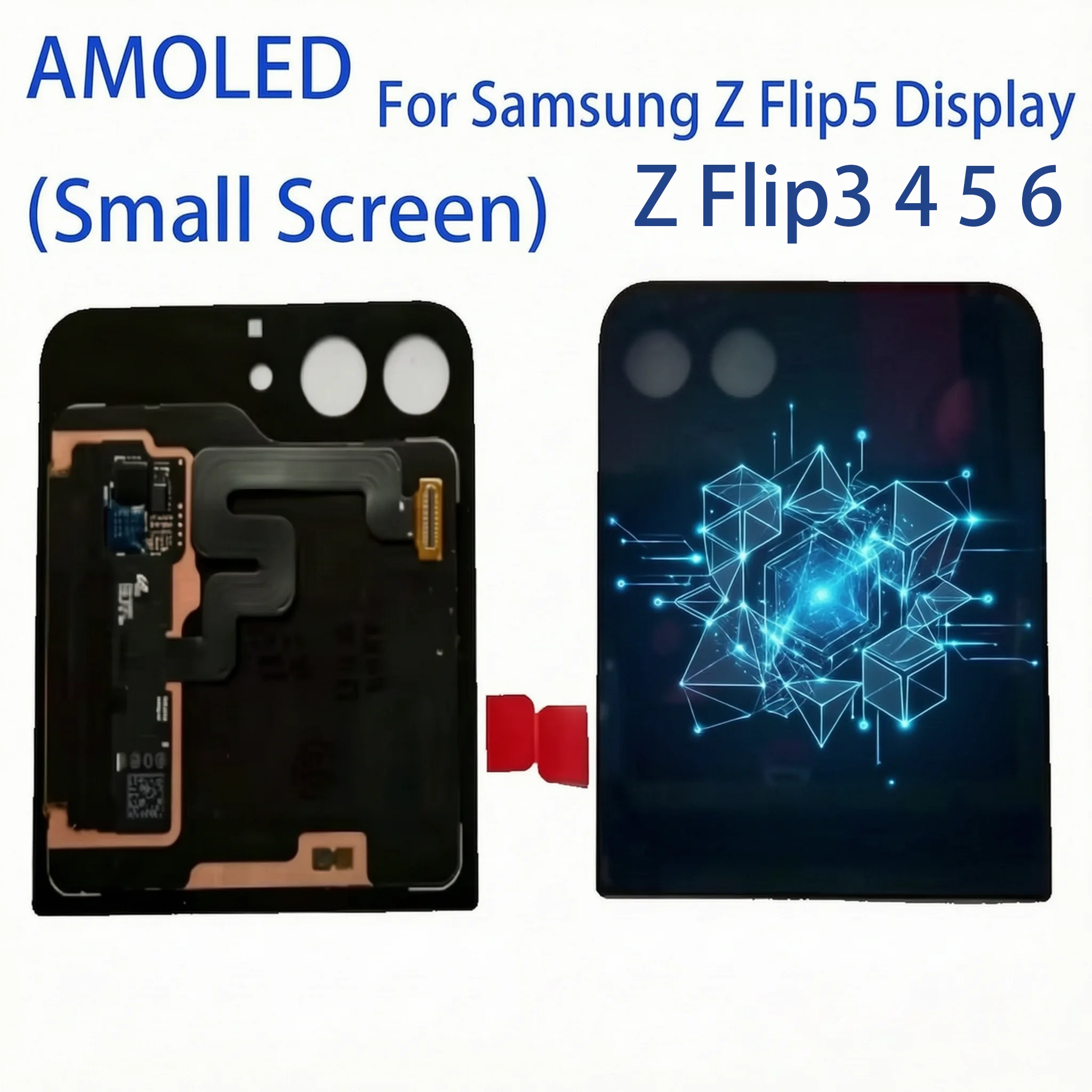 Schermo Esterno AMOLED per Samsung Z Flip6 Flip3 Flip4 Flip5 5G, Display LCD Piccolo di Ricambio per Z Flip 3 4 5 6