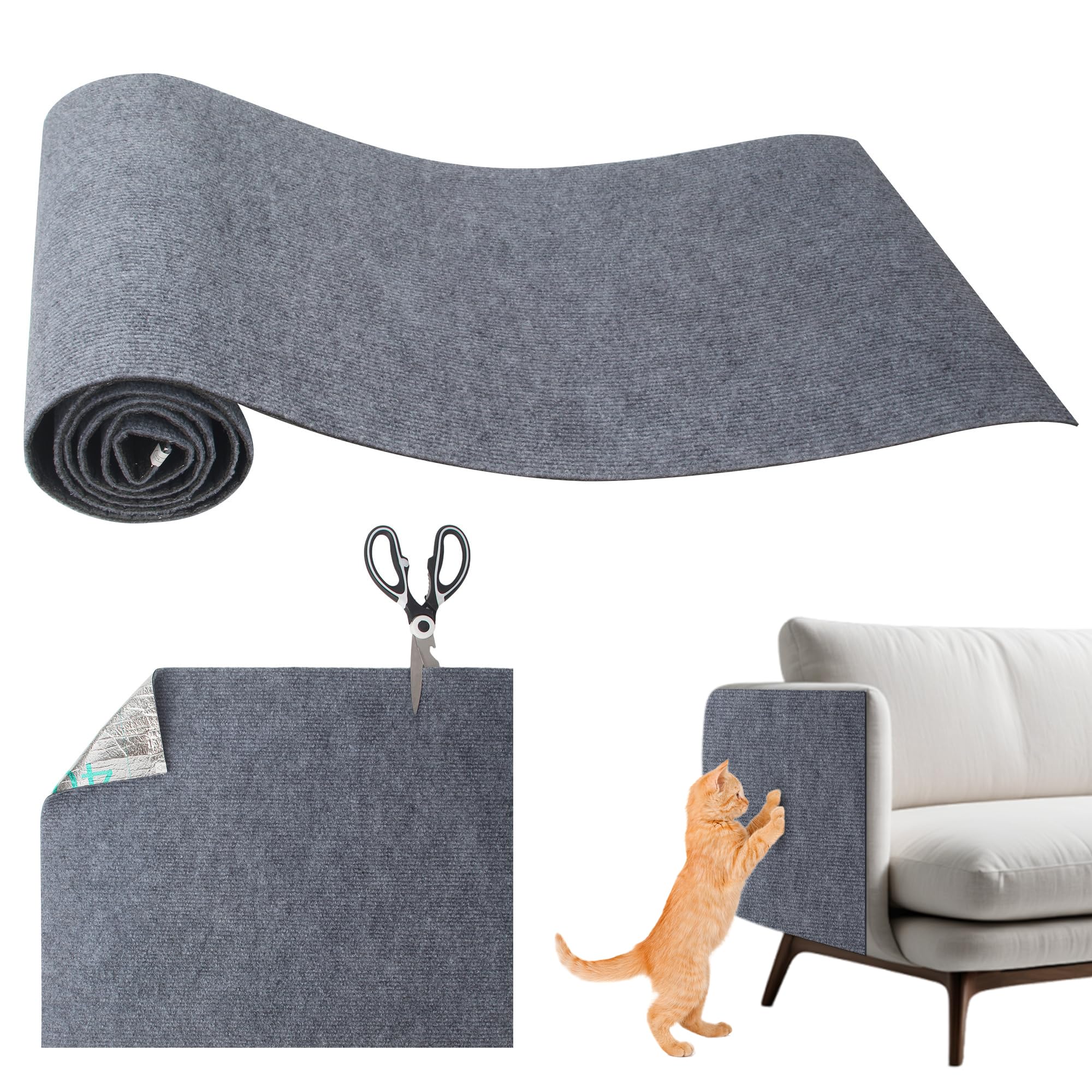 ACOMTUO Protezione Divano Graffi Gatto, Tiragraffi Divano 200×40cm, Tappeto Tiragraffi per Gatti Autoadesivo Antigraffio Gatto Divano per Parete e Angolo, Protegge Tappeti e Divan…
