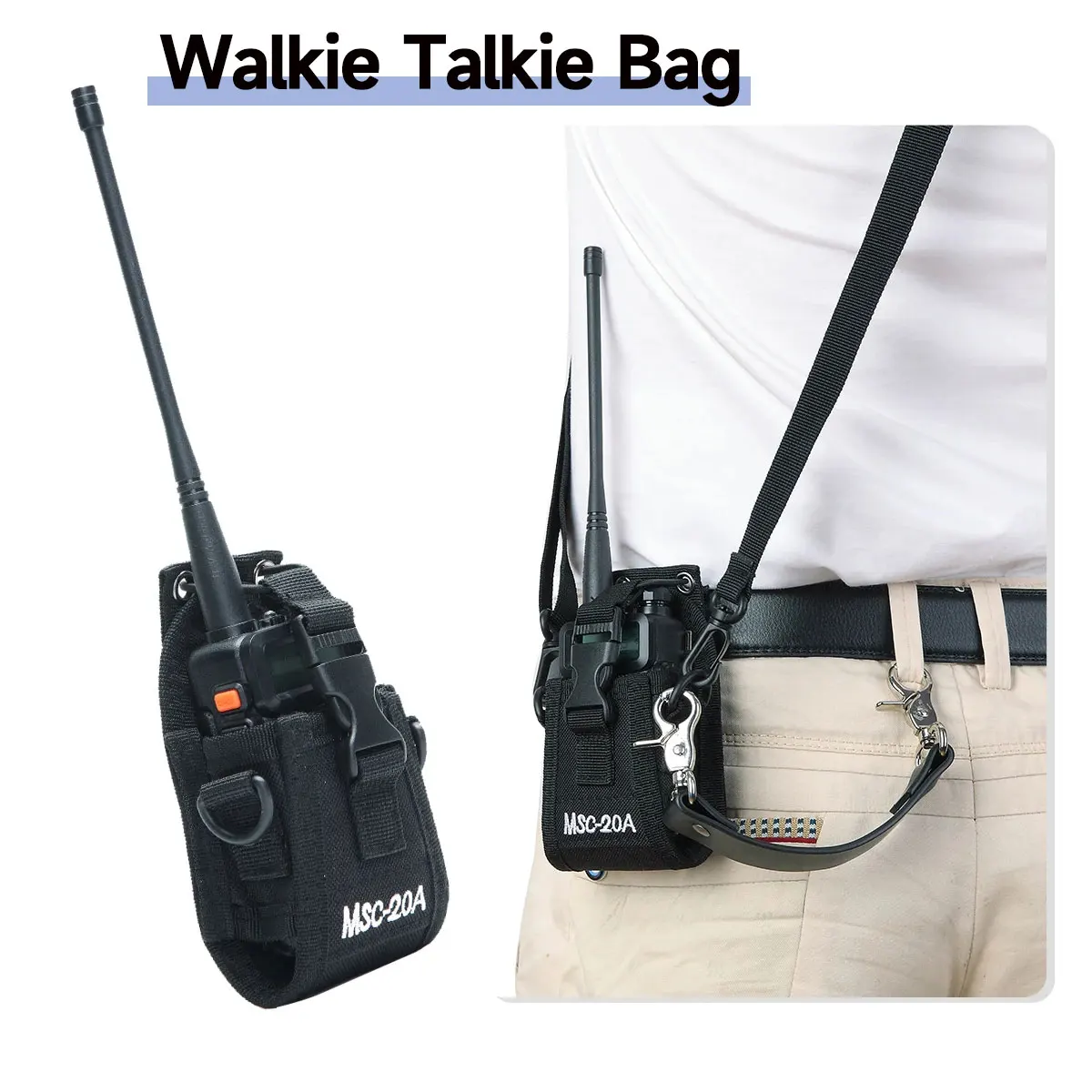 Custodia tattica per walkie-talkie Oxford Molle Radio Pouch Sport all'aria aperta per Baofeng UV-21 pro 5R Quansheng UV K5 Custodia per interfono