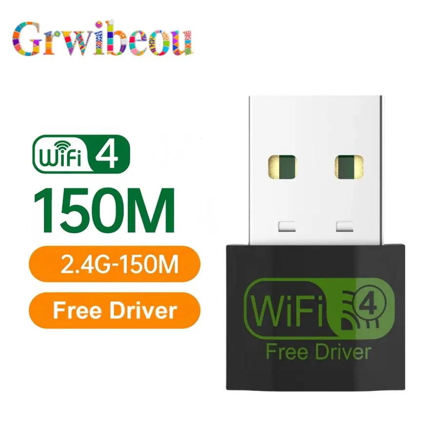 Mini 150Mbps USB Wifi Adattatore 2.4G Scheda di rete wireless Antenna Wifi Ricevitore Wifi per PC desktop portatile Win7/8/10 /11