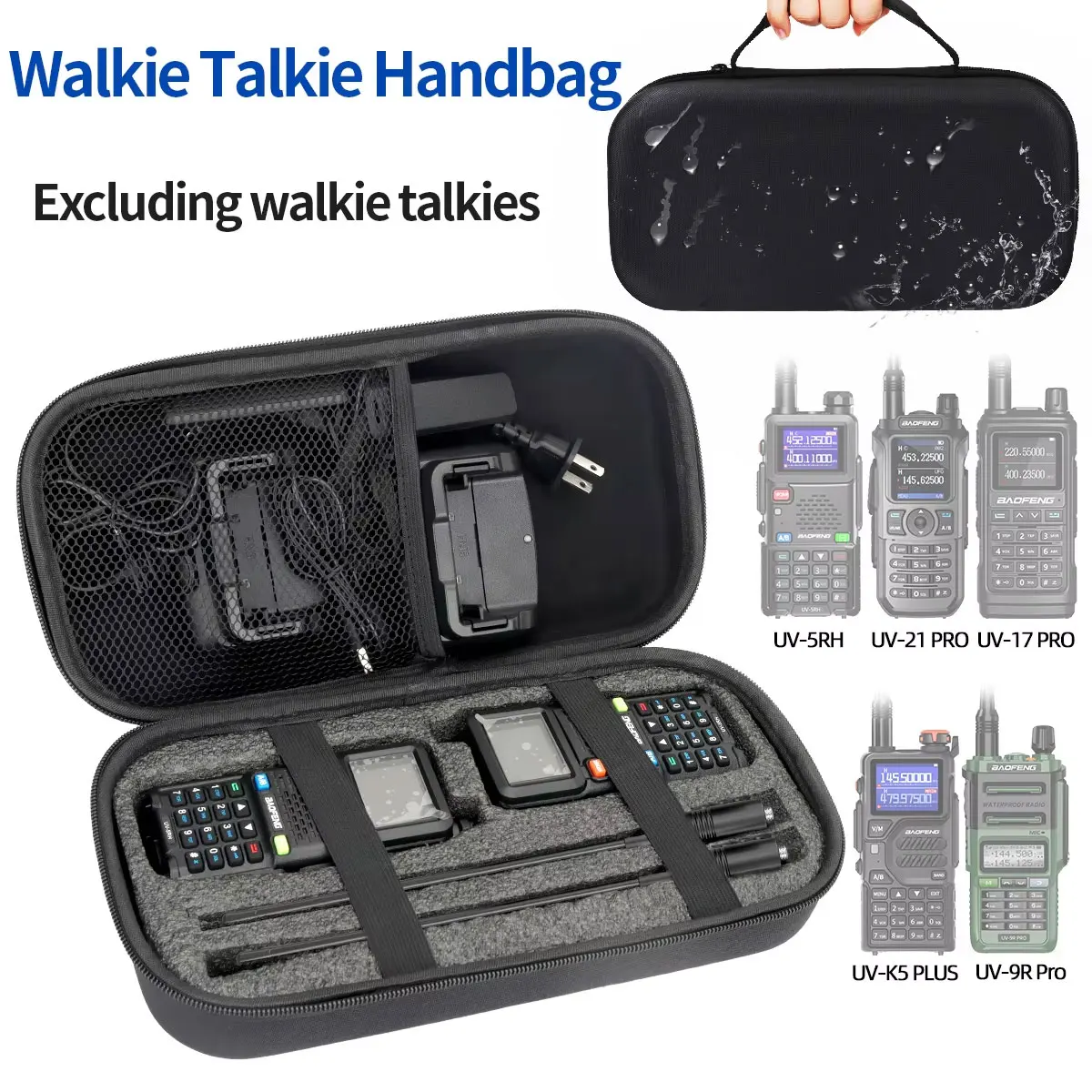 Baofeng UV-21 PRO Walkie Talkie Custodia da trasporto Borsa di stoccaggio per UV-K5 PLUSUV-5RH UV-9R UV-17 PRO Radio bidirezionale