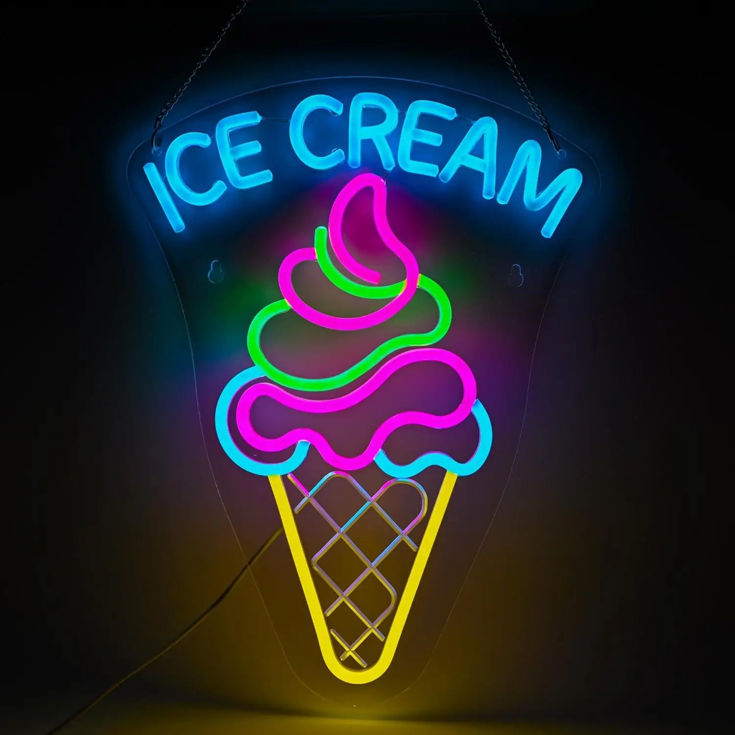 Insegna al Neon Dimmerabile a Forma di Gelato, Luce LED per Gelateria, Camera da Letto, Decorazione per Feste, Regalo di Compleanno per Amanti del Gelato