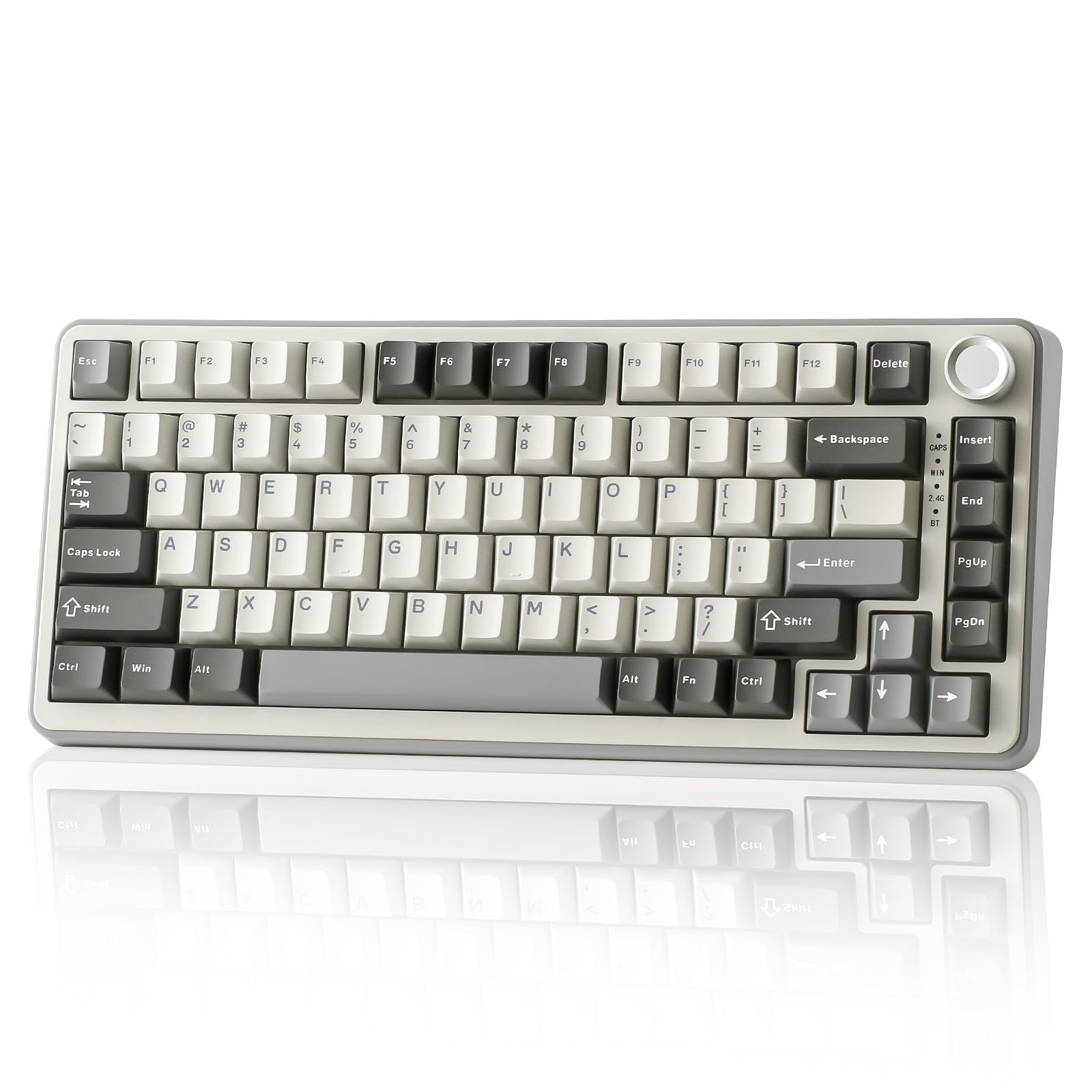 YUNZII B75 PRO Tastiera Meccanica Wireless 75% (Gray, Milk Switch) | Gaming Keyboard, BT/Tipo-C/2.4G, Guarnizione Hot Swap Custom, Con Manopola, Pre-lubrificato Interruttori RGB,…