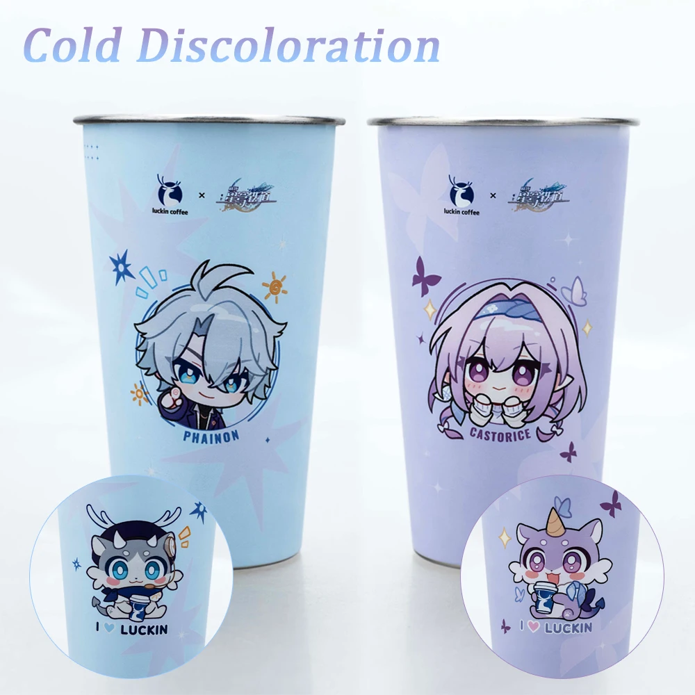 Collezione di Tazze per Acqua Fredda in Acciaio Inox a Cambiamento di Colore con Marchio Coffee Co, Disponibile in Magazzino