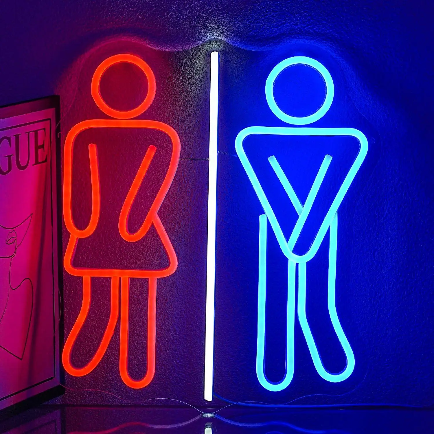 Insegne al Neon per Bagni, Luci LED Dimmerabili USB per Bagno, Toilette, Camera da Letto, Bar, Club, Ufficio, Mercato, Centro Commerciale, Decorazione Murale