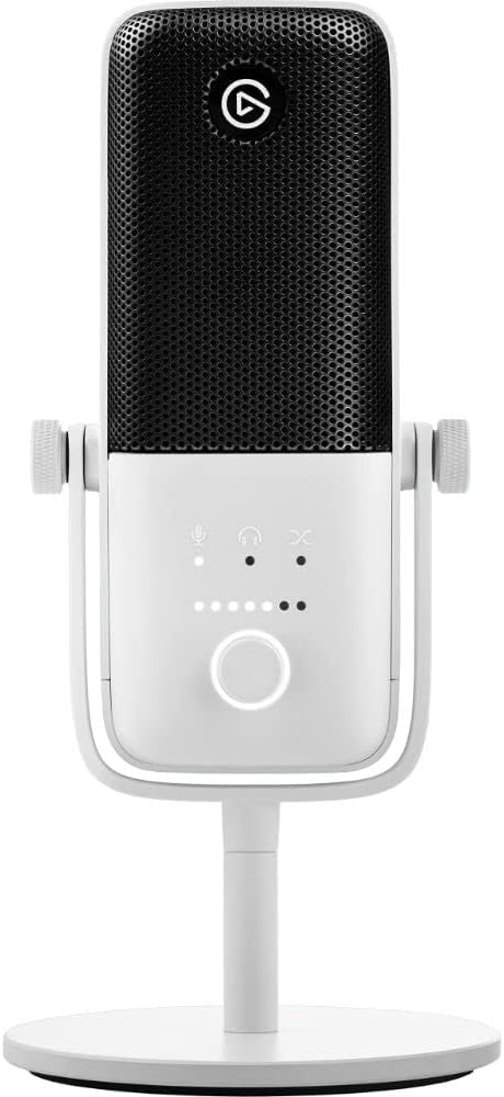 Elgato Wave:3 White, microfono condensatore USB premium per streaming, podcast, gaming e home office, software di mixaggio gratis, plug-in per effetti audio, anti-distorsione, plu…