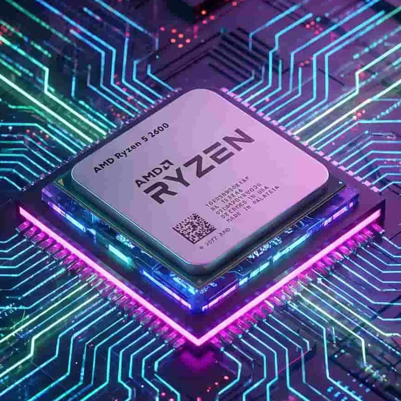 Processore Desktop AMD Ryzen 5 2600 R5 2600, Socket AM4, Compatibile con Schede Madri A320 B350 B450 X470 B550 X570, 6 Core 12 Thread