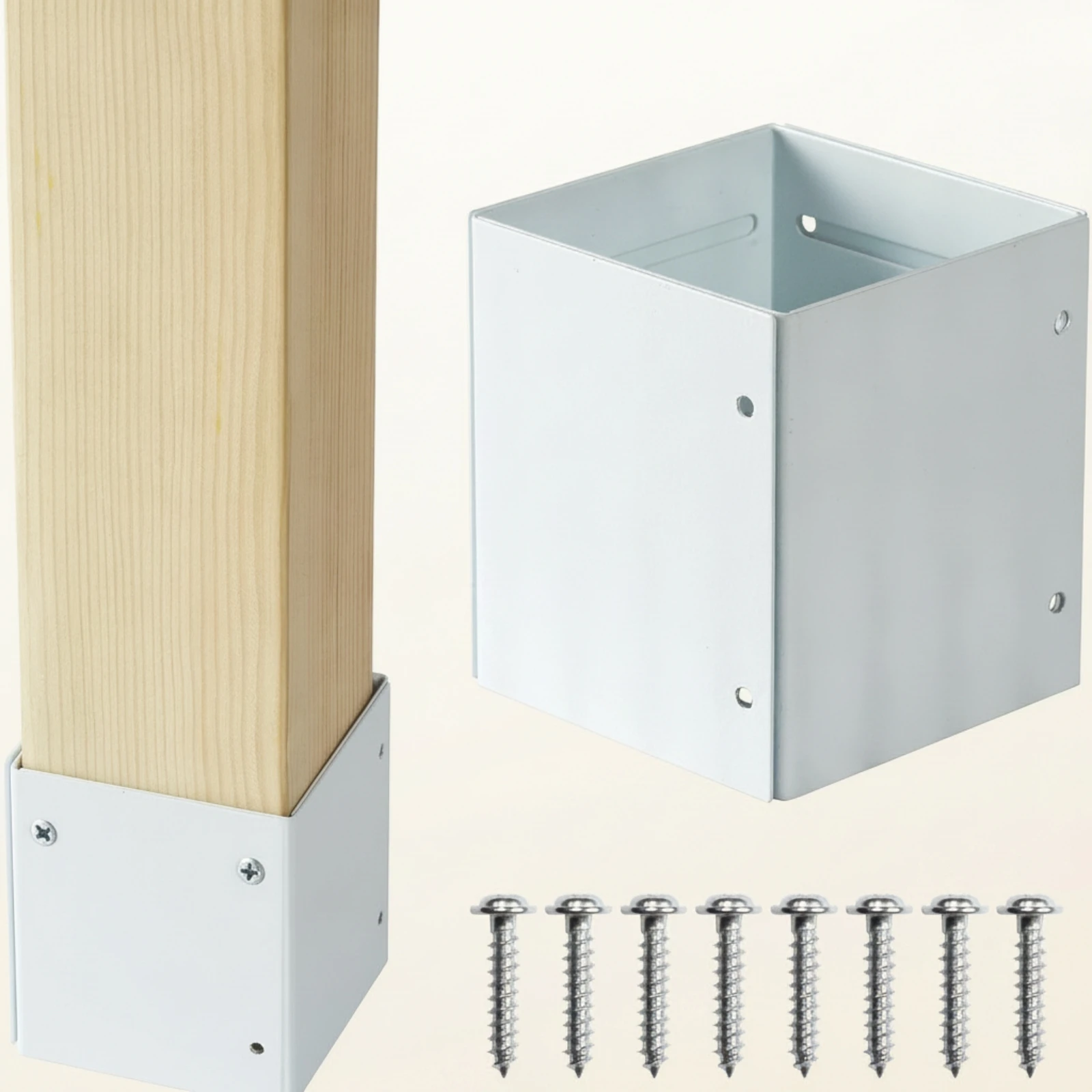 Set di 4 Supporti Regolabili per Pali con Viti, Hardware Telescopico Verniciato a Polvere, Resistente per Proprietari di Case, Pali per Recinzioni