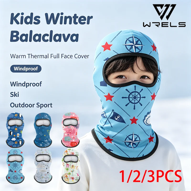1/2/3 Pezzi Balaclava per Bambini, Maschera Invernale Antivento per Sci e Corsa, Cappuccio Integrale per Viso e Collo, Maschera Termica Antifreddo per Moto e Bambini
