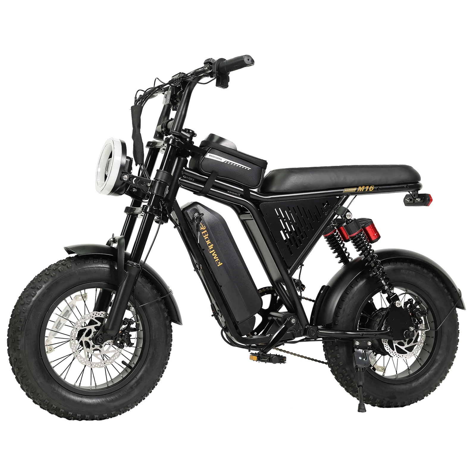 Bicicletta Elettrica da Montagna per Adulti, E-bike con Pneumatici Fat da 16 Pollici e Sospensione Completa, Batteria 48V 15Ah, Autonomia Massima 80km, 25km/h, Bicicletta Elettric…