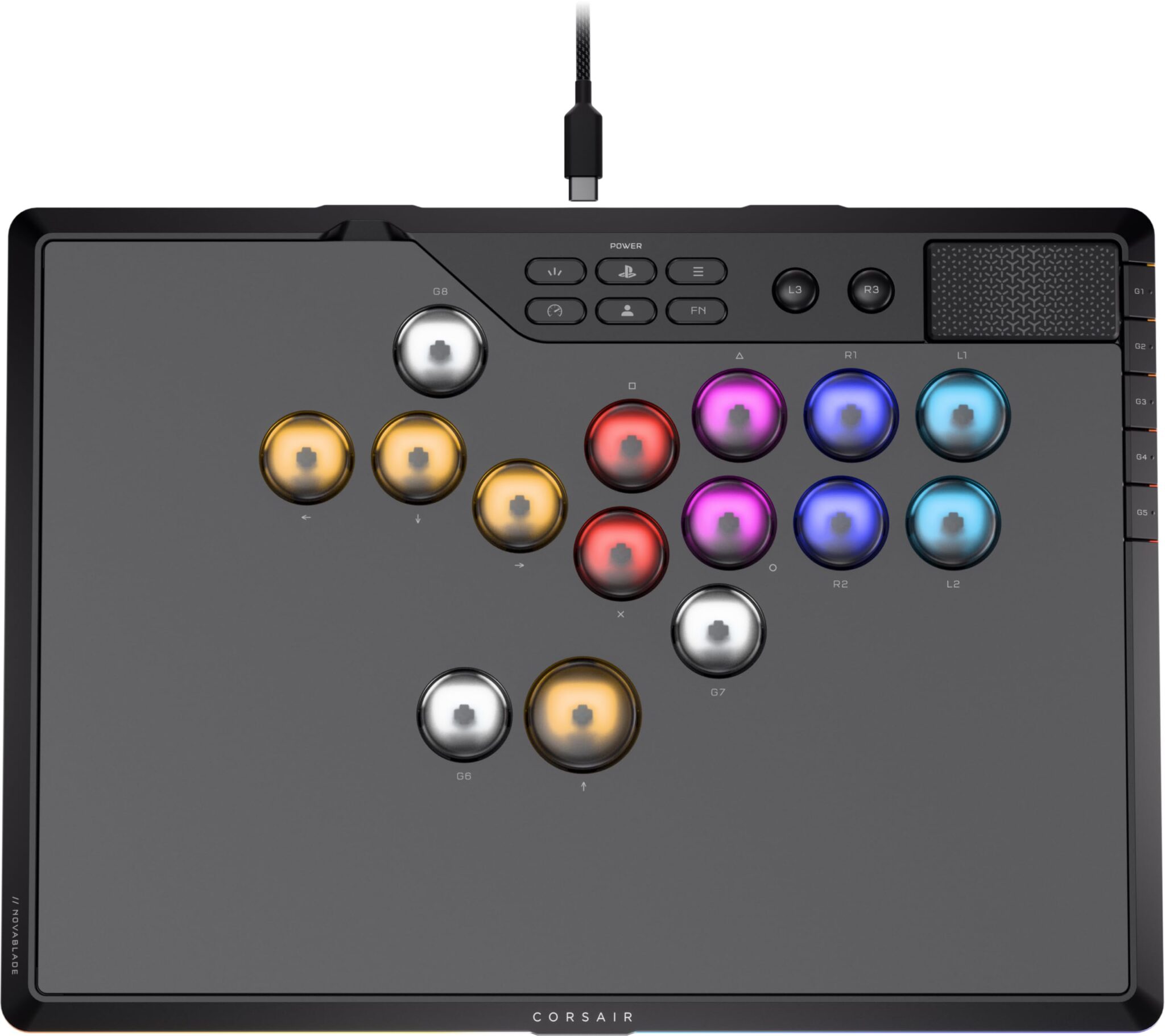 Corsair NOVABLADE PRO Con Effetto Hall Controller Wireless Senza Leva – Layout a 15 Tasti Principali, Polling a 1000Hz, 2,4GHz Wireless, SOCD, Interruttori Magnetici MGX Hyperdriv…