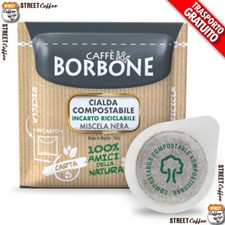 50 Cialde in Carta Caffè Borbone ESE 44mm Miscela Nera Nero Filtrocarta gratis