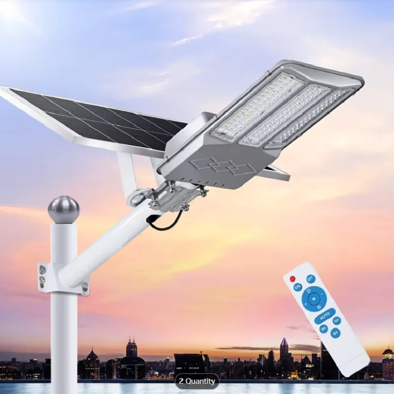 Lampada di Sicurezza Solare da Esterno, 6500W 7500K 15000mAh, Illuminazione LED Automatica dal Tramonto all'Alba per Giardino, Patio e Cortile