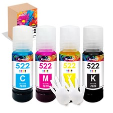 4X70ML Koala 522 Inchiostro Adatto Epsn. 522 Inchiostro ET-4800 ET-2800 ET-2803 2720 4700 T522