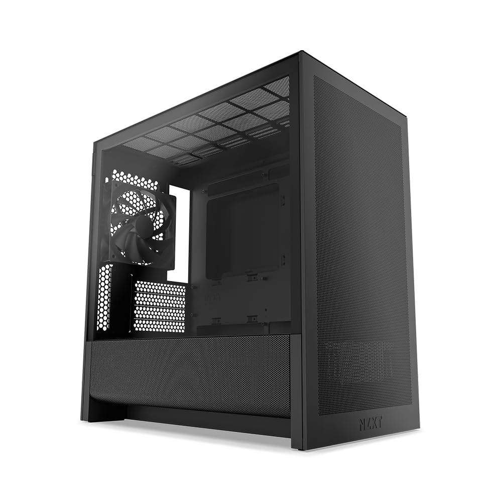 NZXT H3 Flow - Case PC Micro-ATX Airflow - Nero | Case Micro-ATX salvaspazio con flusso d'aria ottimizzato, supporto GPU full-size e schede madri back-connect.