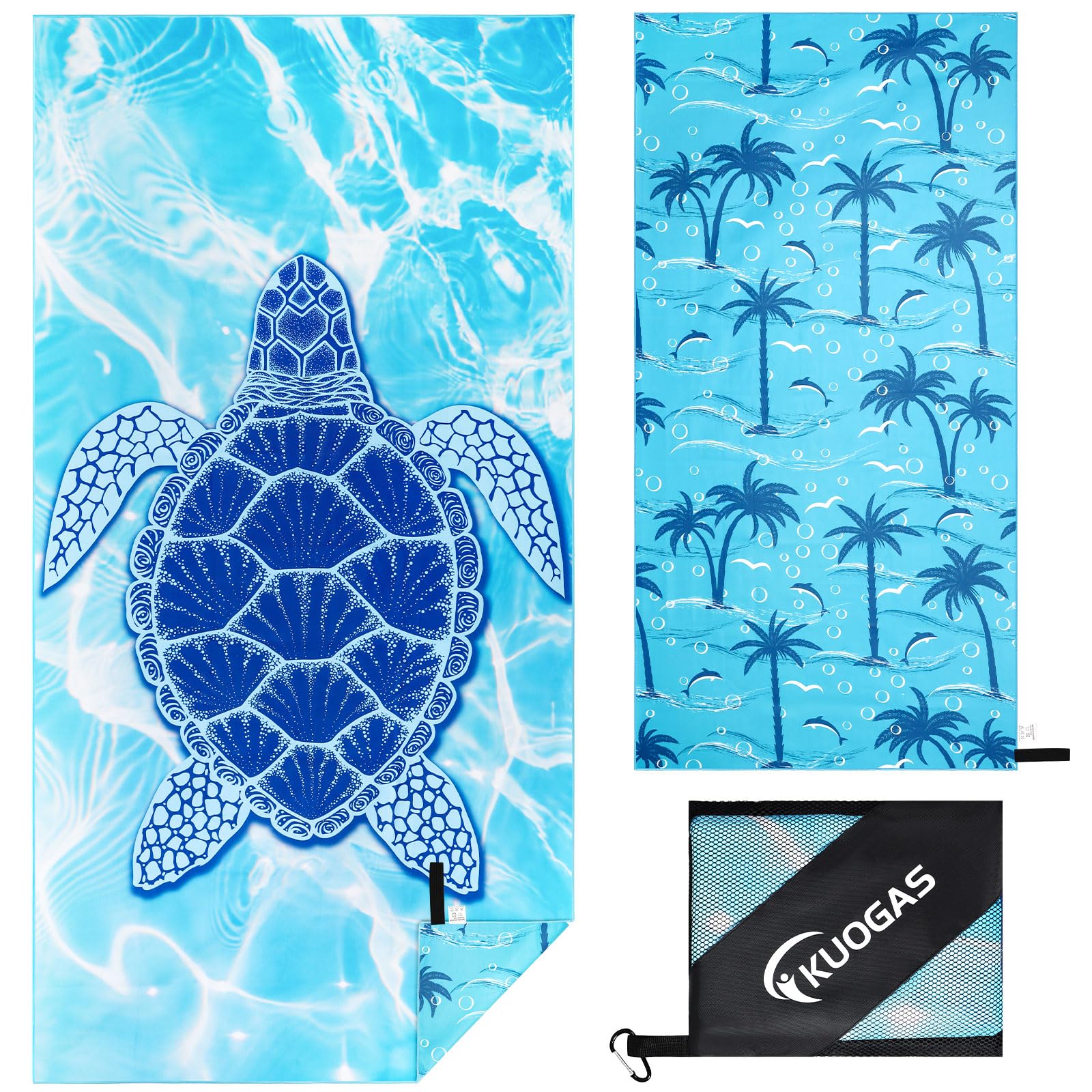 KUOGAS Telo Mare xxl 90×180, Telo Grande In Microfibra Ad Asciugatura Rapida, Telo Bagno Senza Sabbia, Coperta Mare Donna, C06-023-00