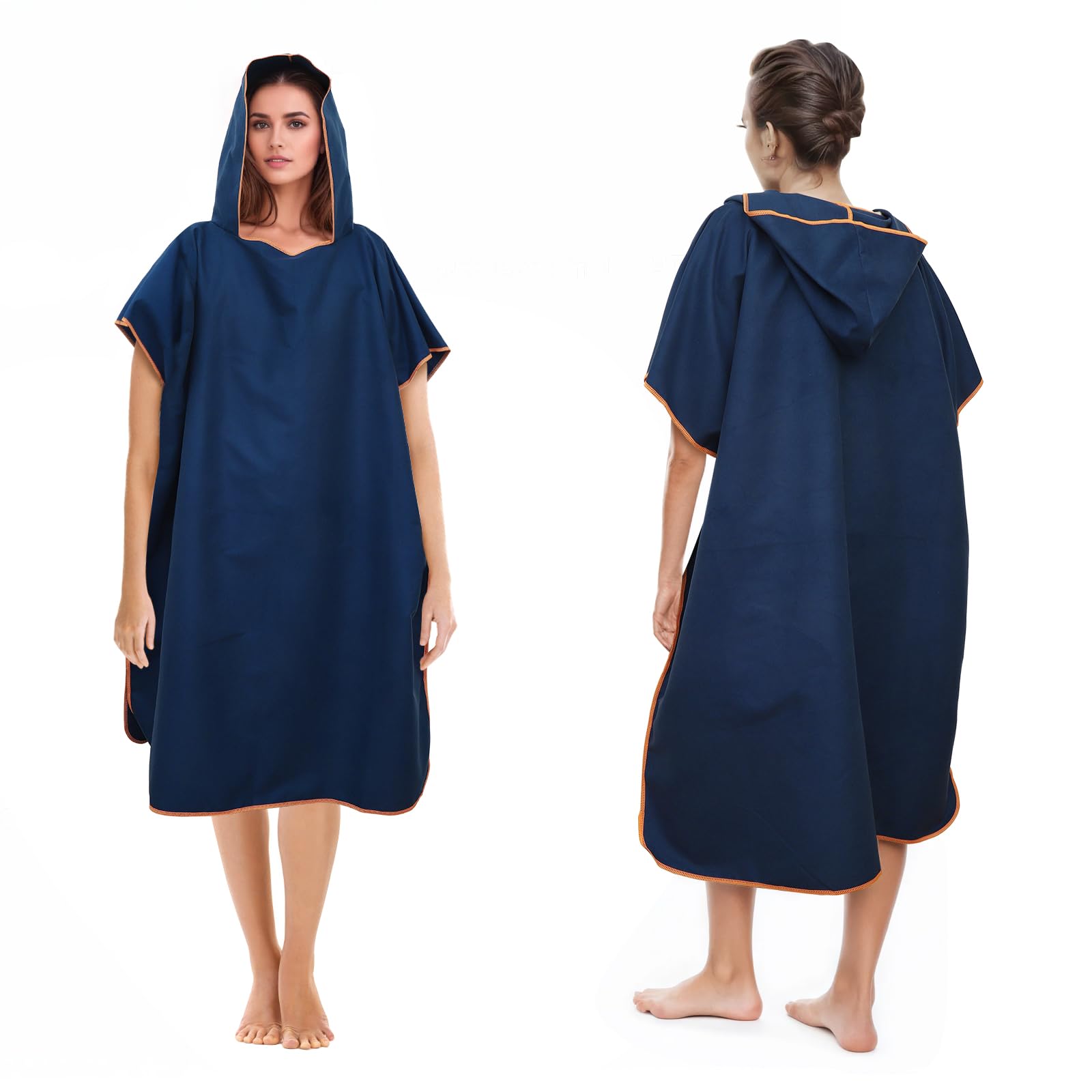 Poncho da bagno per uomo e donna, asciugamano poncho, poncho in microfibra per surf, lungo aiuto per il cambio con cappuccio per uomo e donna, asciugamano ideale per spiaggia, sur…