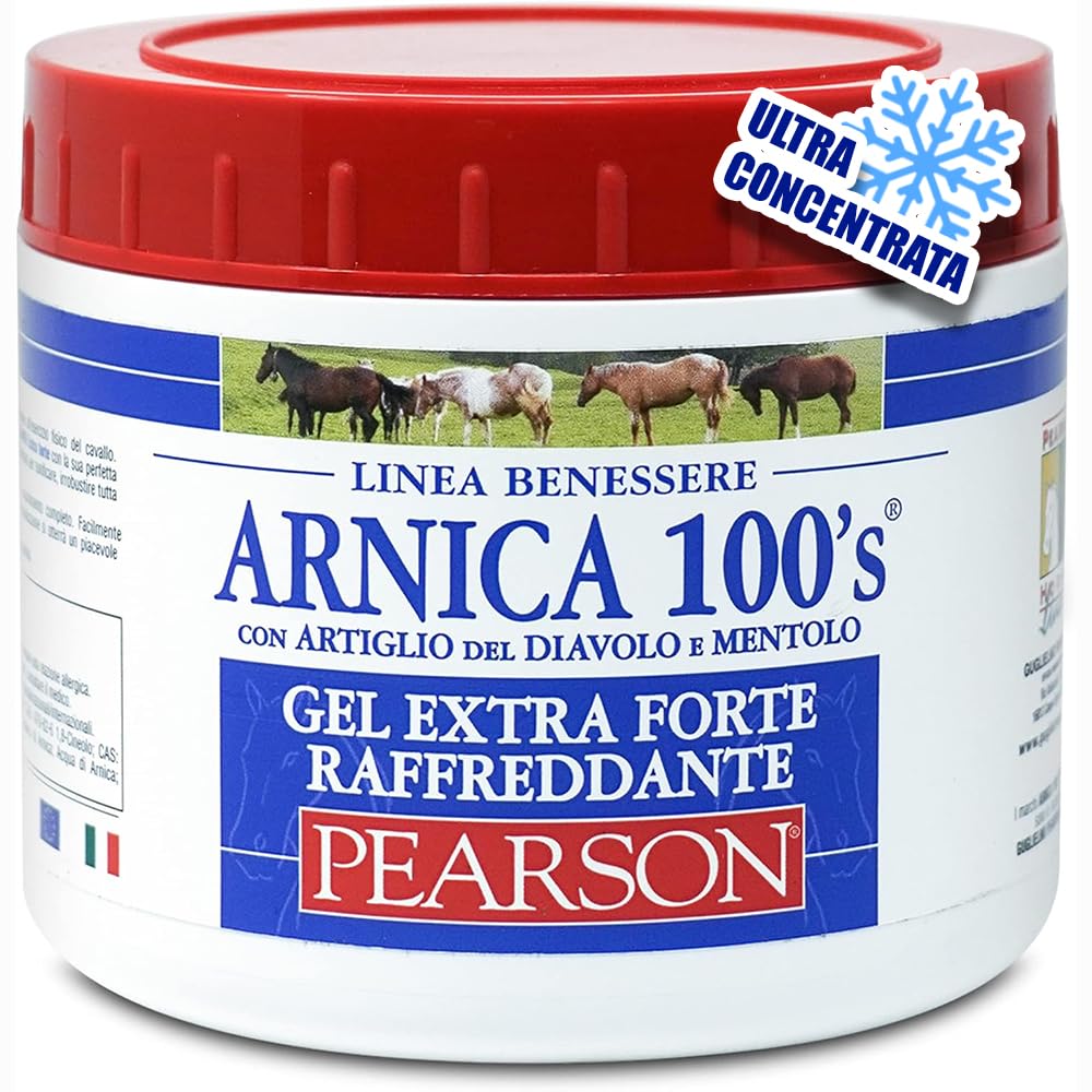 ARNICA 100'S - Arnica per Cavalli, Gel Extraforte Raffreddante Pearson. Crema Arnica Gel Forte con Artiglio del Diavolo e Mentolo. Pomata Defaticante e Rilassante (Arnica RAFFREDD…