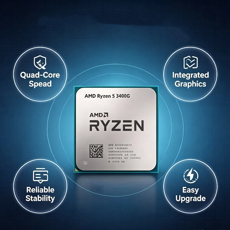 Processore Pull-Down Ryzen 5 3400G 4C8T 3.7GHz 65W compatibile con tutte le schede madri serie AM4 per Mini PC