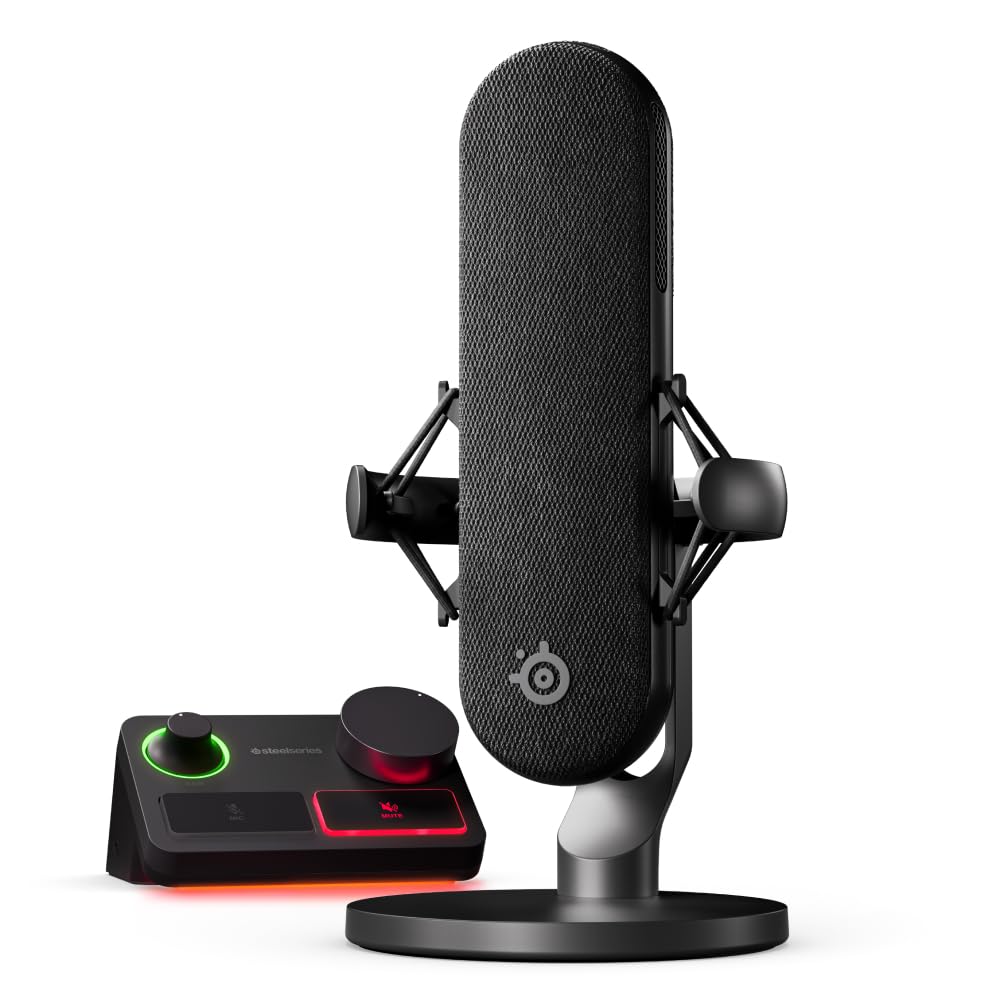 SteelSeries Alias Pro Kit - Microfono XLR + Stream Mixer - Capsula 3x più grande per il gioco, lo streaming e il podcasting - Interfaccia USB/XLR - Controlli personalizzati - RGB…