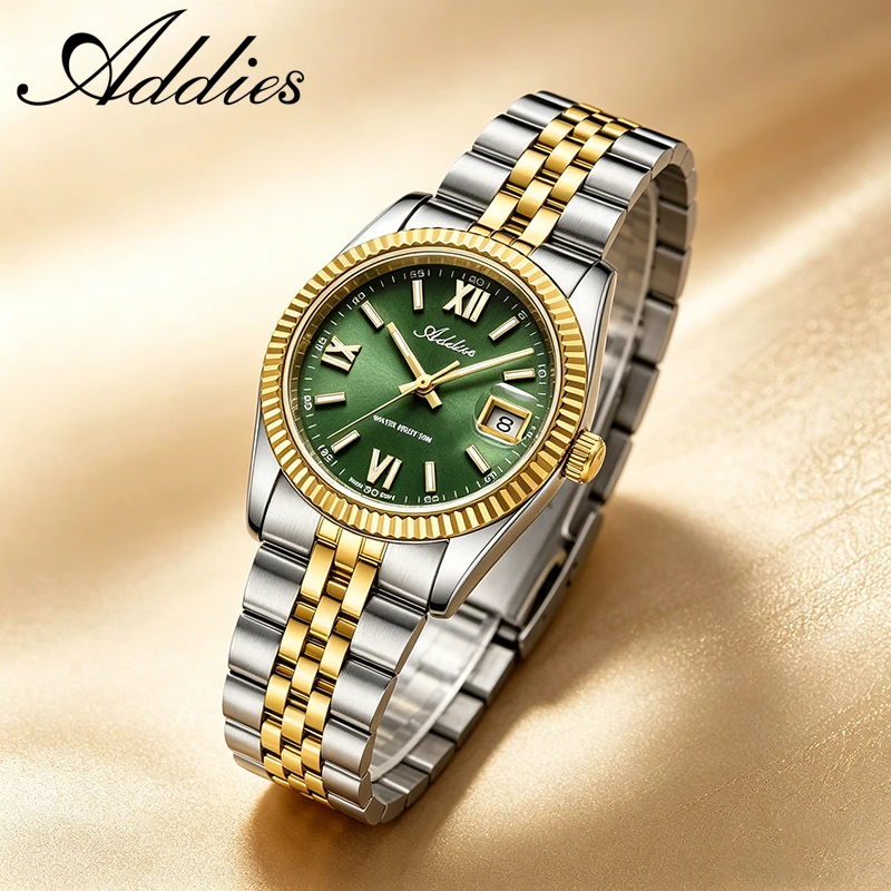 Orologio di lusso di alta qualità Addies per donna, vetro zaffiro, acciaio inossidabile 316L, BGW9, orologio al quarzo da donna impermeabile fino a 50 m, luminoso