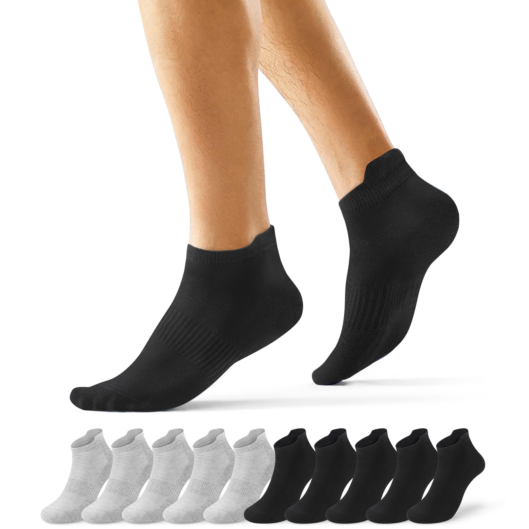 EKSHER 10 Paia Calzini Uomo Corti Calze Donna Corte Cotone Calza Sportive Basse Traspirante Running Elastiche Tennis