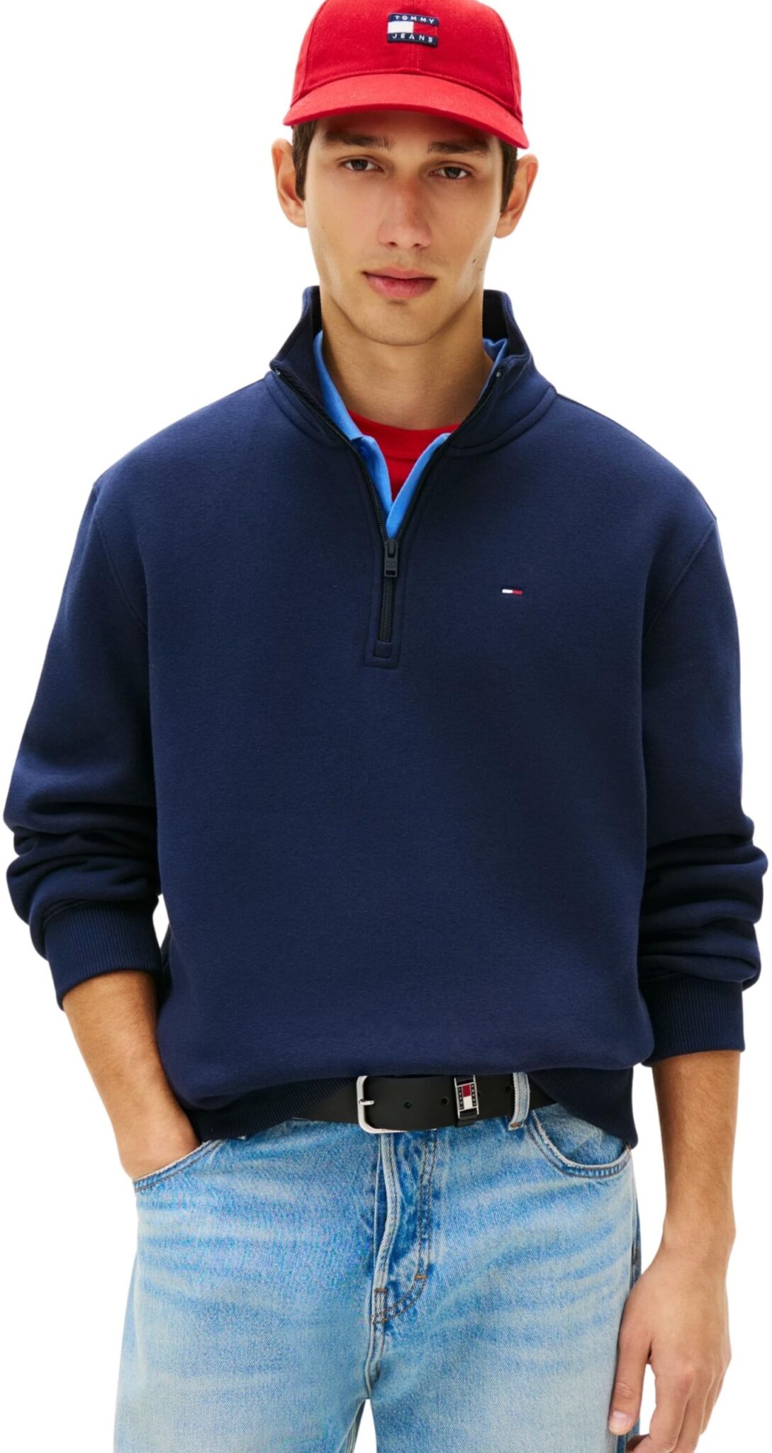 Tommy Jeans Felpa con Mezza Zip Uomo