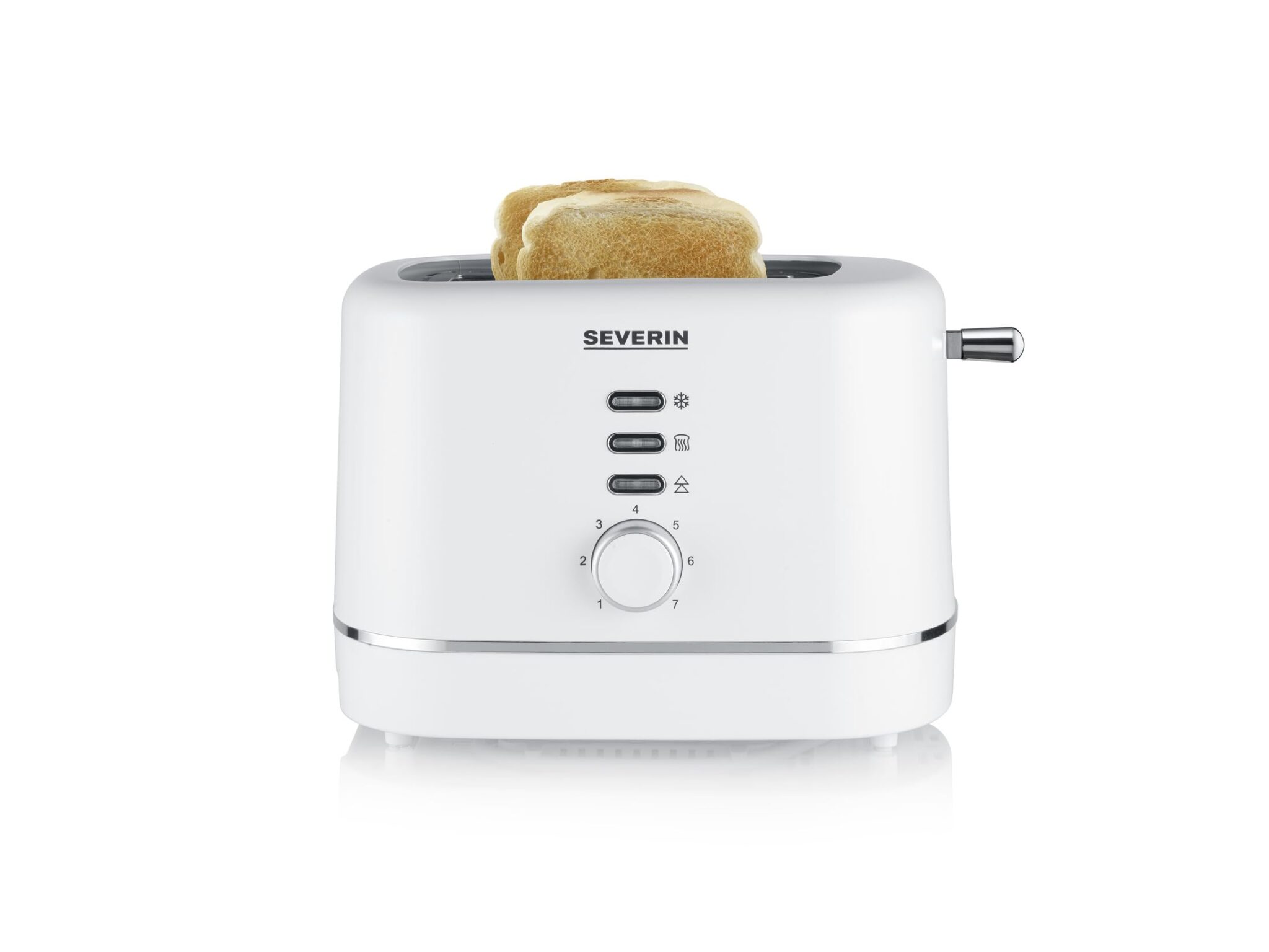 SEVERIN Tostapane Automatico 2 Fette, Scaldapanini in Acciaio Inox, Funzioni Riscaldamento e Scongelamento, Grado di Doratura Regolabile, Spegnimento Automatico, 850 W, Bianco - A…
